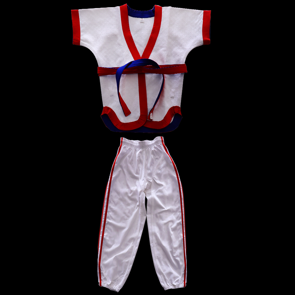 Chinese Wrestling Uniform Cotton Suit Top Clothes Pants Costume Sportswear for Taichi Judo Jitsu Taekwondo Competition Training