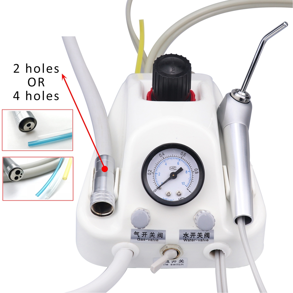 Best of Portable Dental Turbine Unit Work With Air Compressor 3 Way Syringe 2 / 4 Holes Handpiece Tube Dentistry Equipment Plastic Shell Reviews & Tips