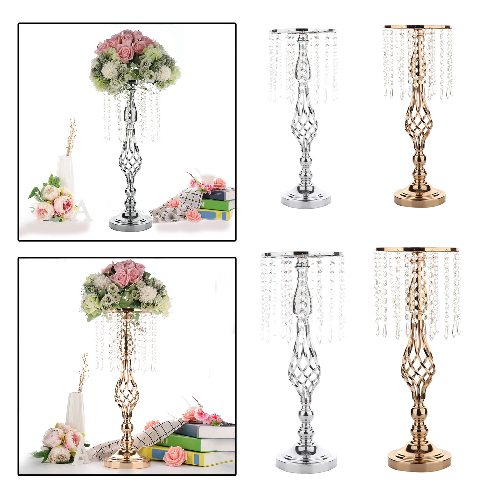 Iron Candle Holders Flowers Vase Candlestick Centerpieces Road Lead Candelabra Centerpieces Wedding Decoration