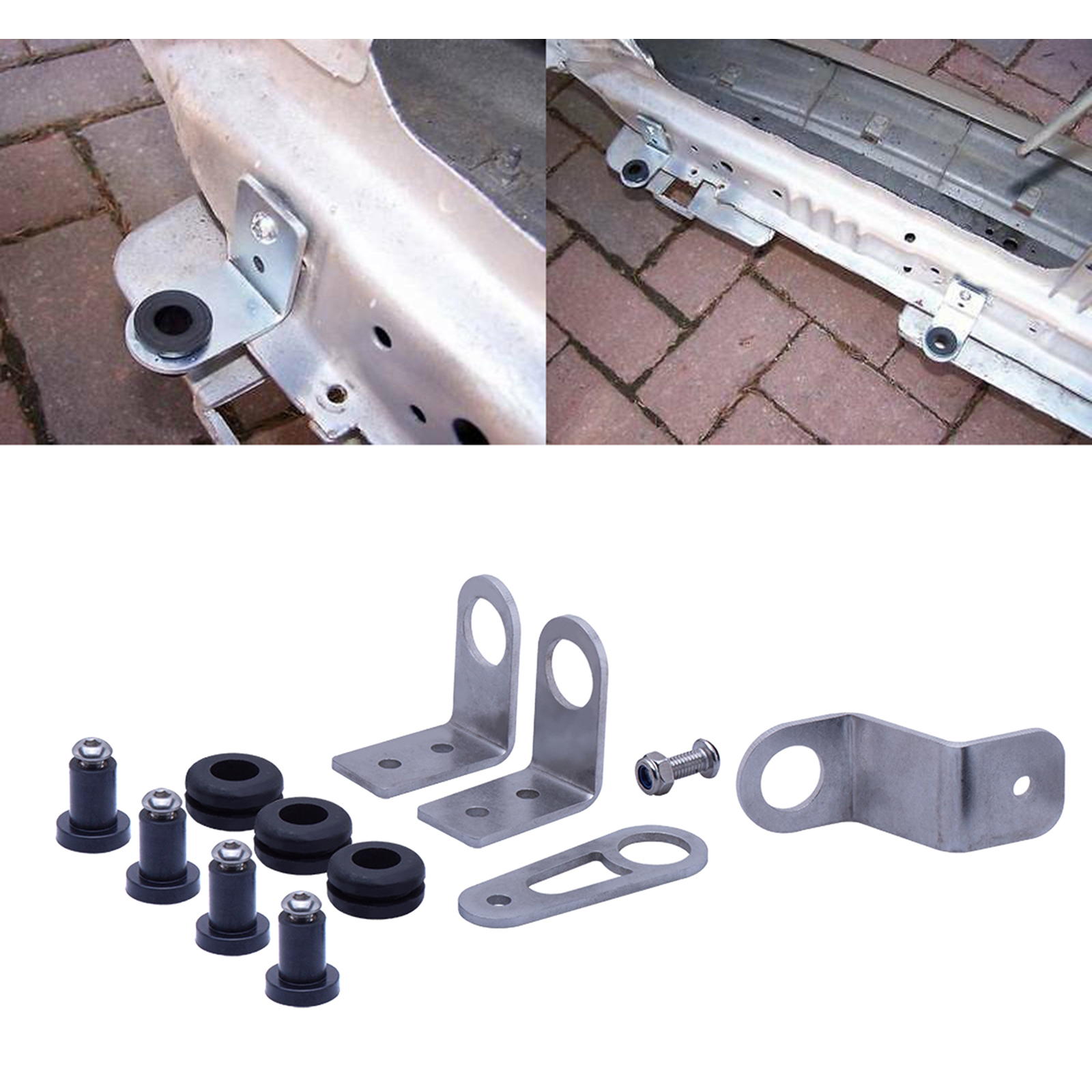  on Radiator Bracket Kit for K Swap K Series ALL K20-K24 Engine Silver