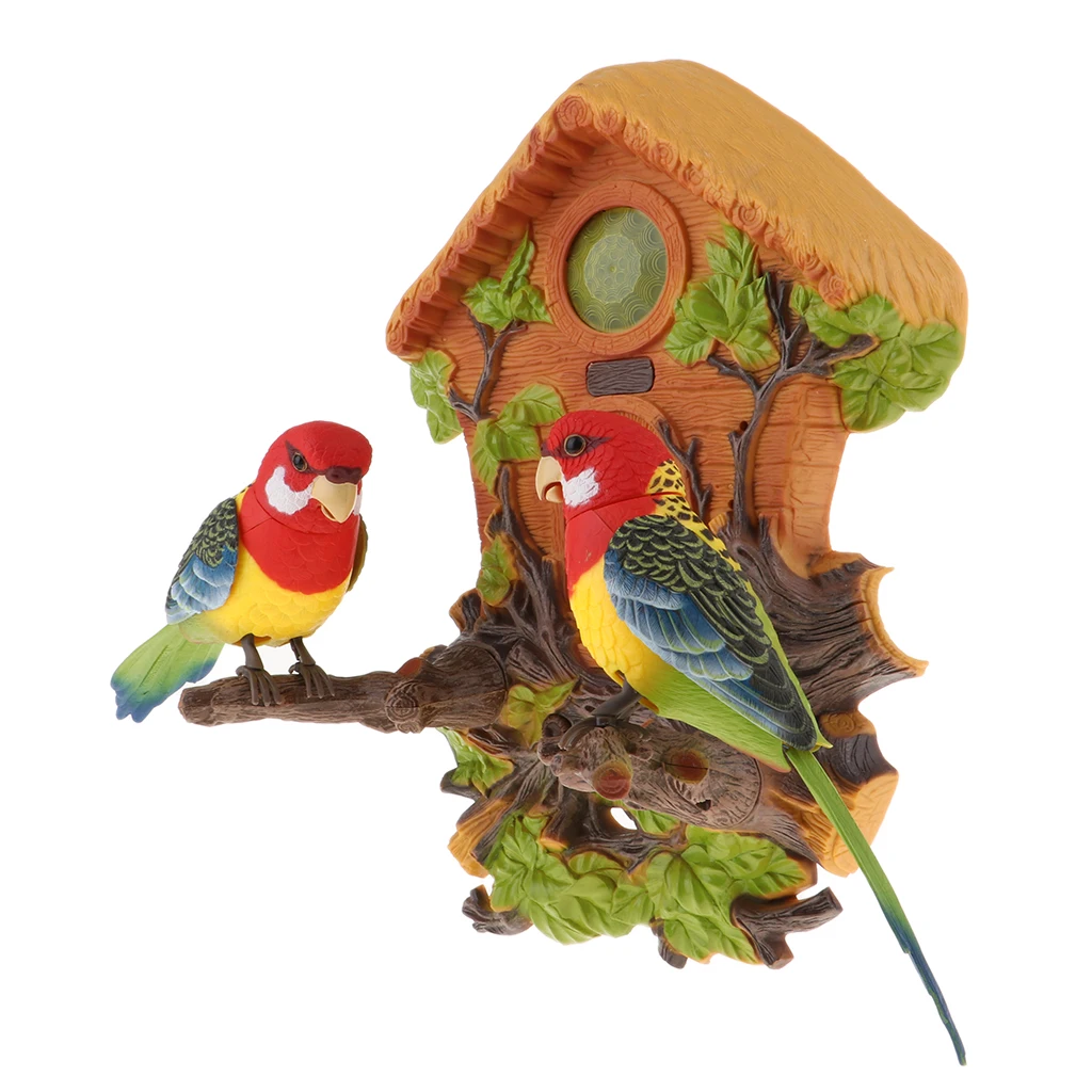 Wall Mounted Simulated Chirping Dancing Parrots Birds Realistic Motion Sensor Singing Moving Toys Pets