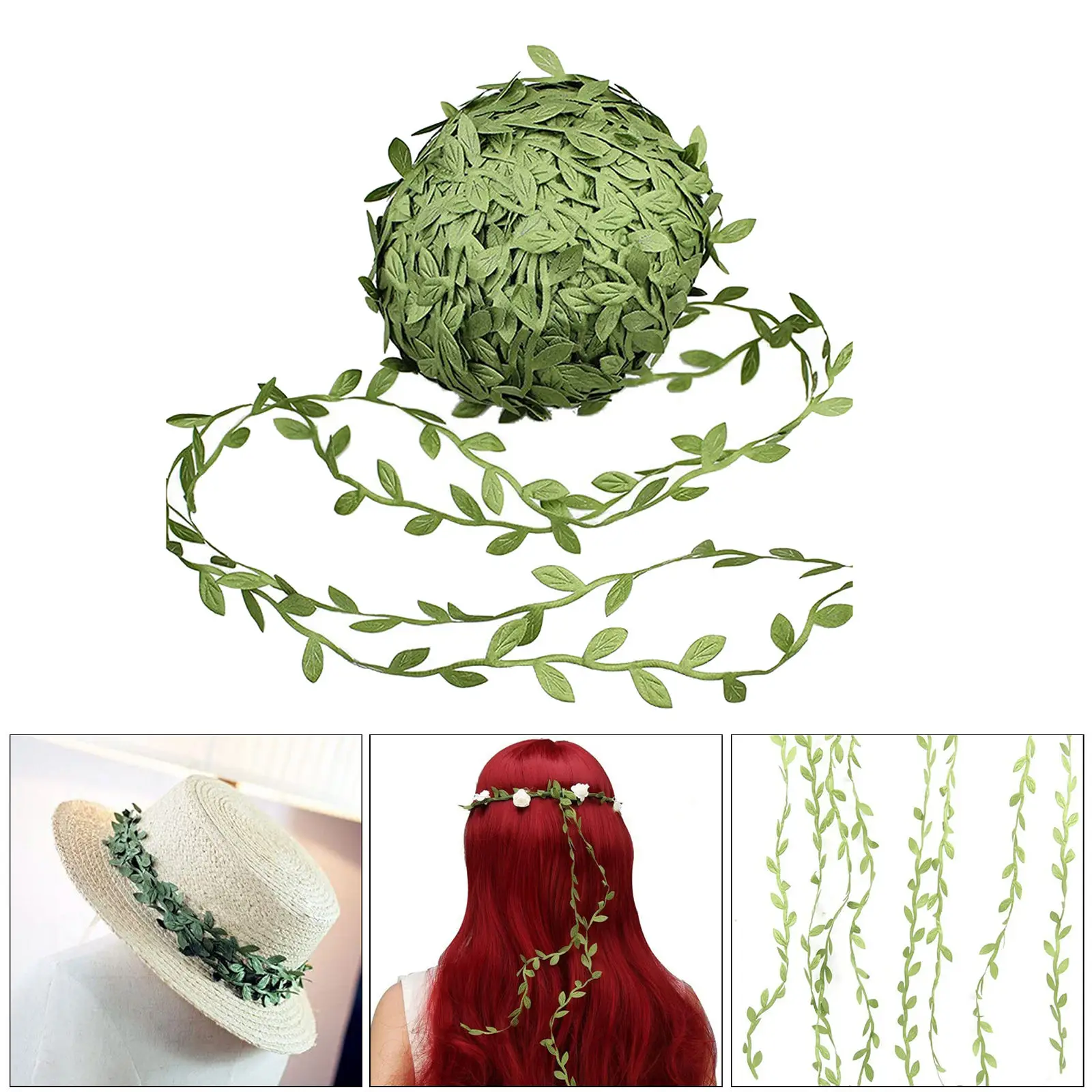 40m Green Silk Artificial Hanging Leaf Garland Plants Vine Leaves DIY For Home Wedding Party Bathroom Garden Decoration