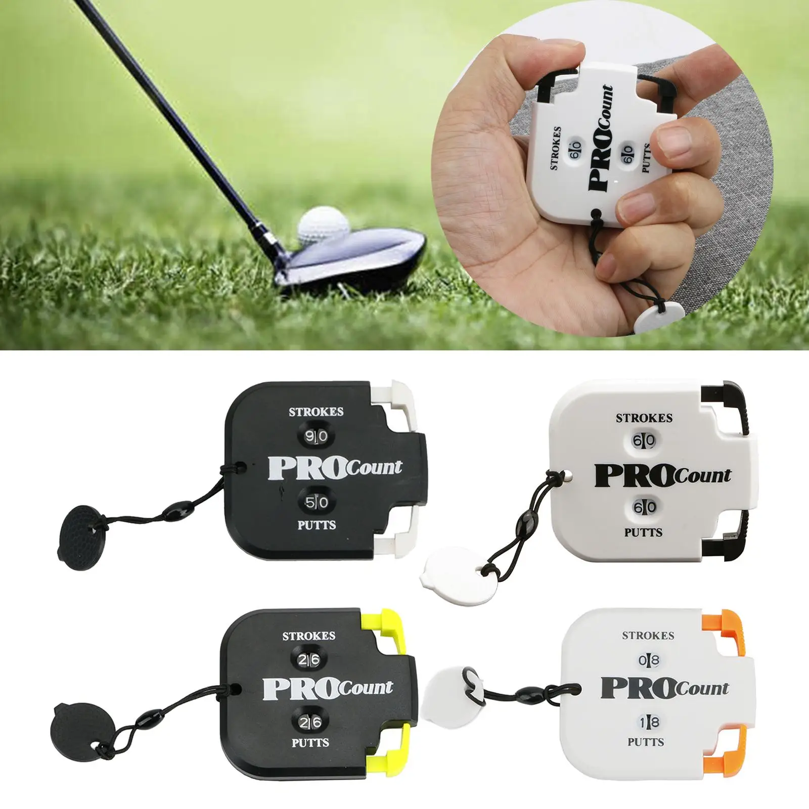 Golf Score Counter Stroke Shot Double Dial Key Chain Keeper Scorer Golfing Club Accessory Supplies Scoreboard Scorekeeper