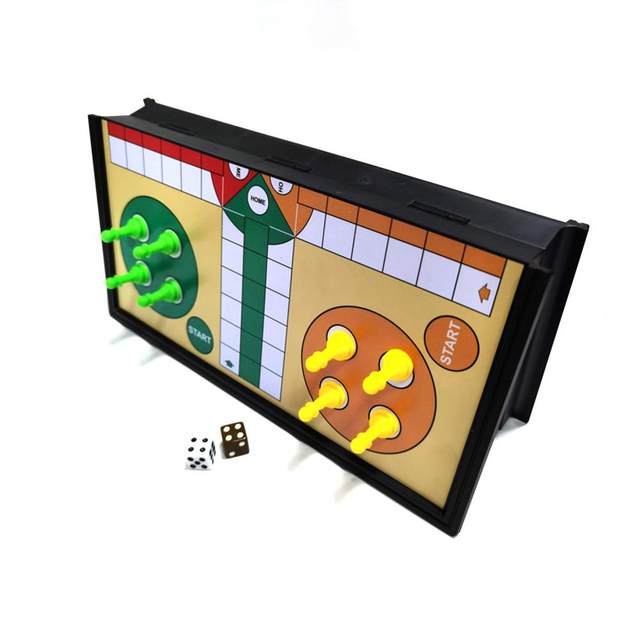 XQW Jeux de Société Famille Enfant et Adulte,Jeu de Voyage Pliable  Magnétique,Jeu de Plateau Stratégie Classique de 2 à 4 Joueurs,3 in 1 Ludo  Jeux