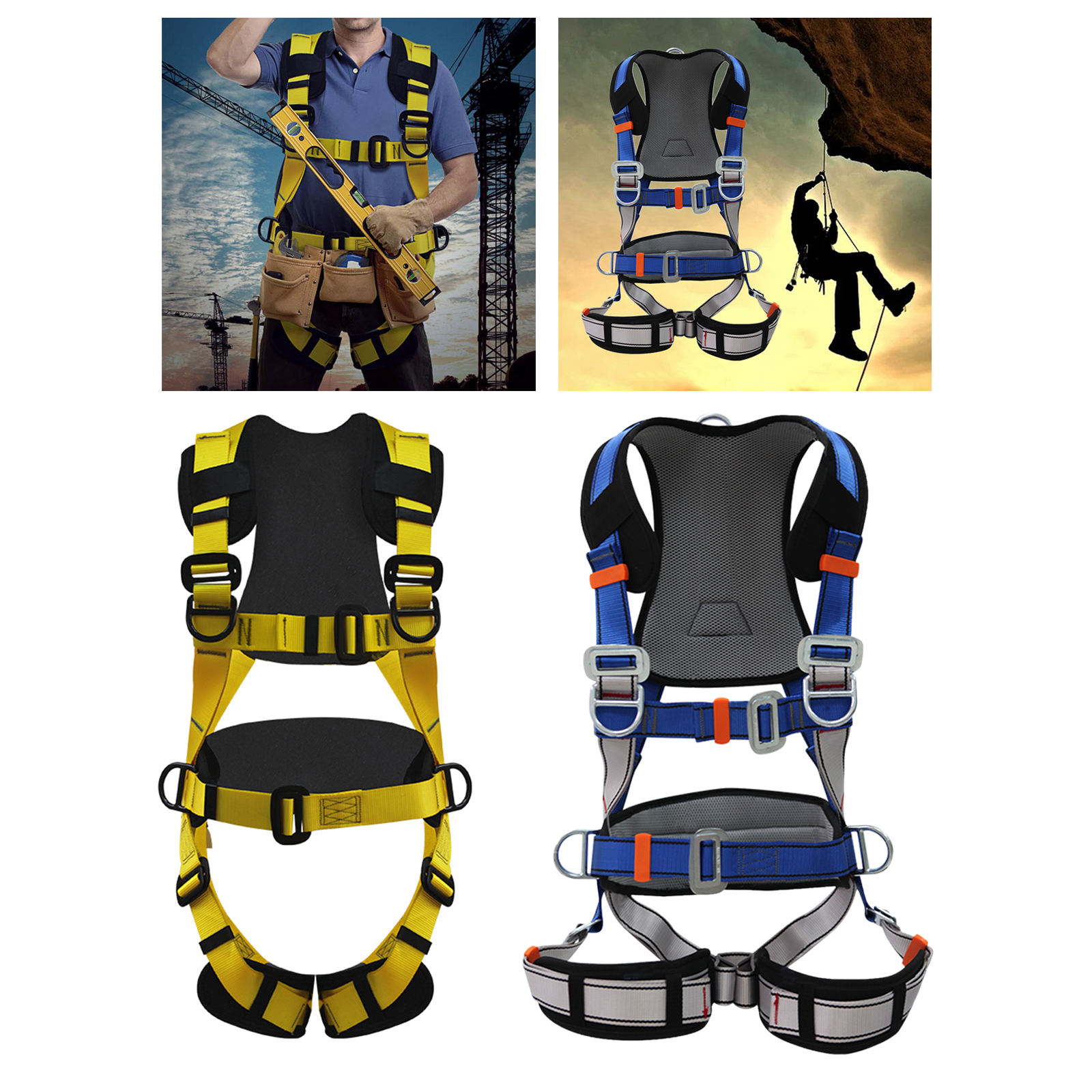 Climbing Harness Outdoor Rock Mountain Climbing Rappelling Safety Belt Harness Equip Full Body Safety Harness Fall Protection