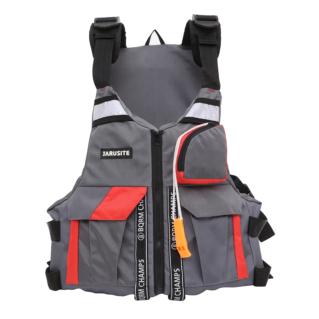Reflective Life Jacket Fishing Mesh Vest Waistcoat Floats PFD with Whistle