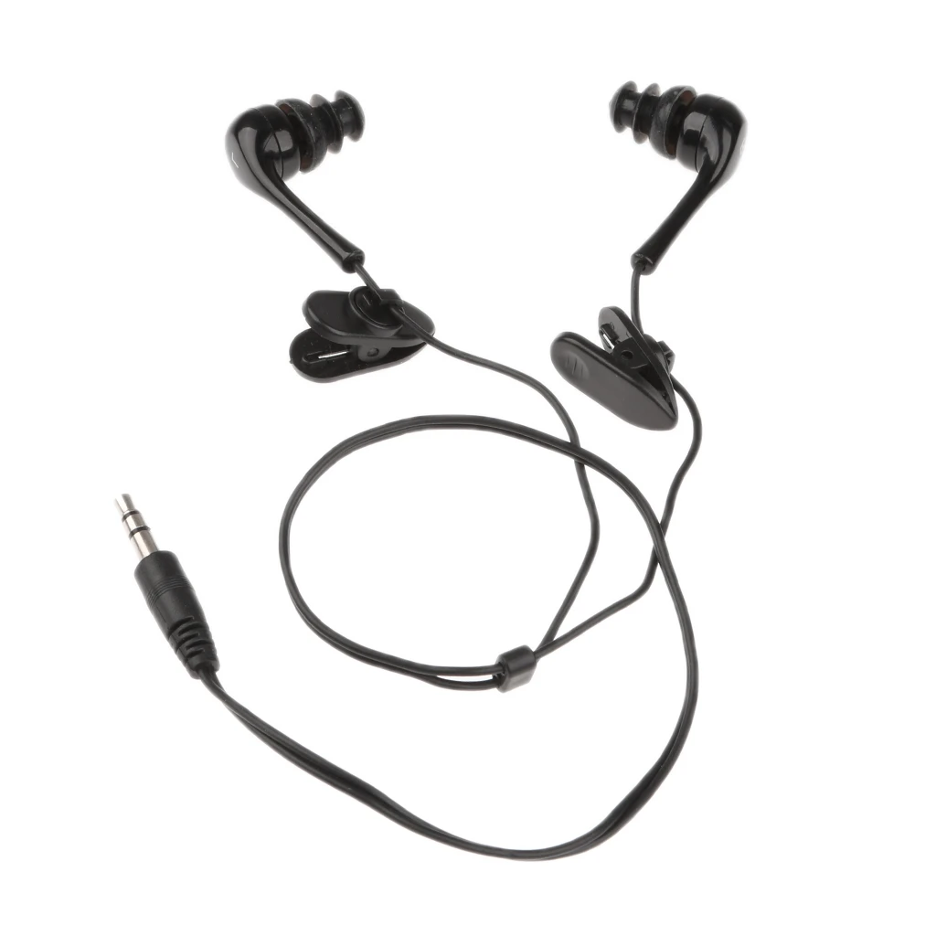 Waterproof Swimming Diving w/ Swivel Clip Earphone for MP3 iPod Music Player