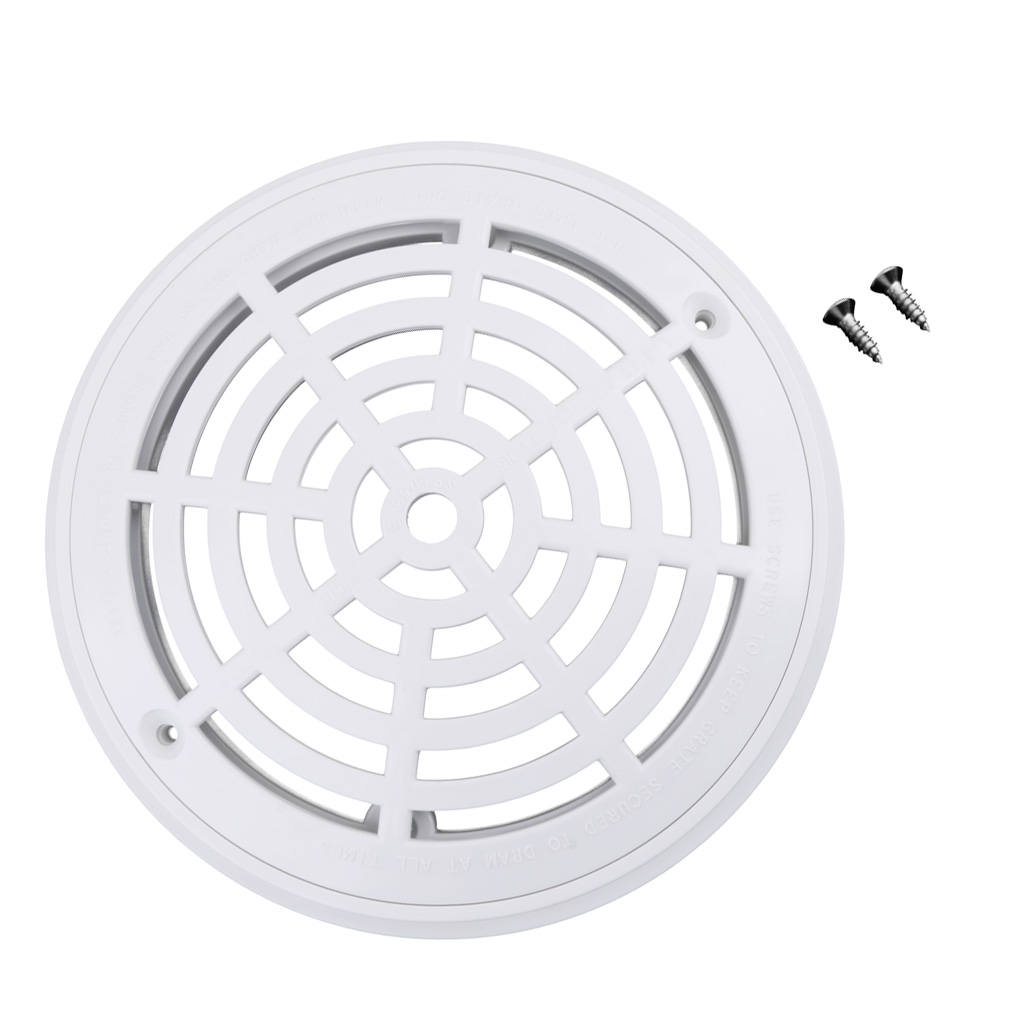 Plastic 8'' Main Drain Cover Anti-Vortex Suction Outlet Fittings Accessary