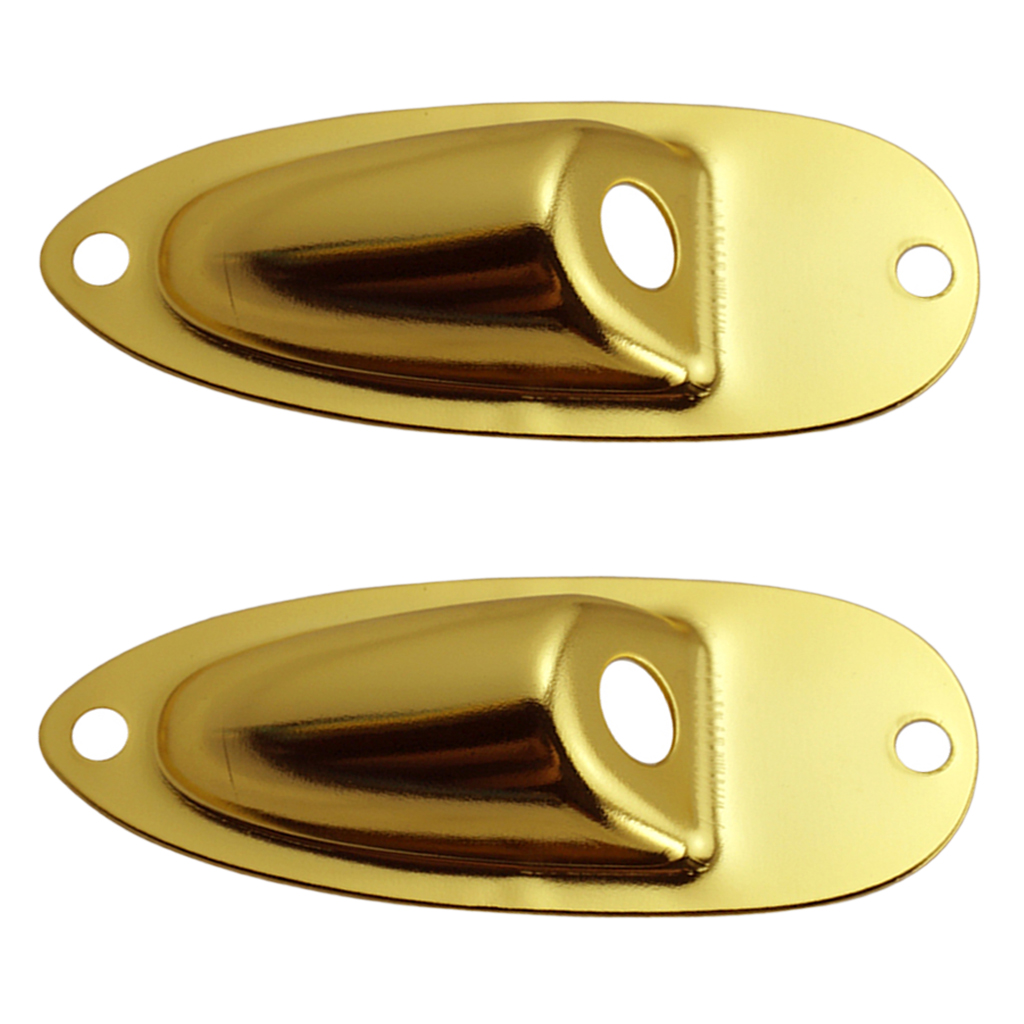 Tooyful 2Pc Boat Style Electric Bass Guitar Metal Output  Socket Plates with 4 Screws for ST  SQ Electric Guitars