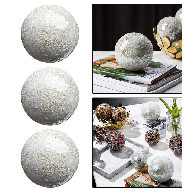  Bolas decorativas para cuencos, bola decorativa de esfera de  metal, bolas decorativas para cuencos de centro de mesa, bolas decorativas  para decoración del hogar, juego de bolas decorativas de 3 a