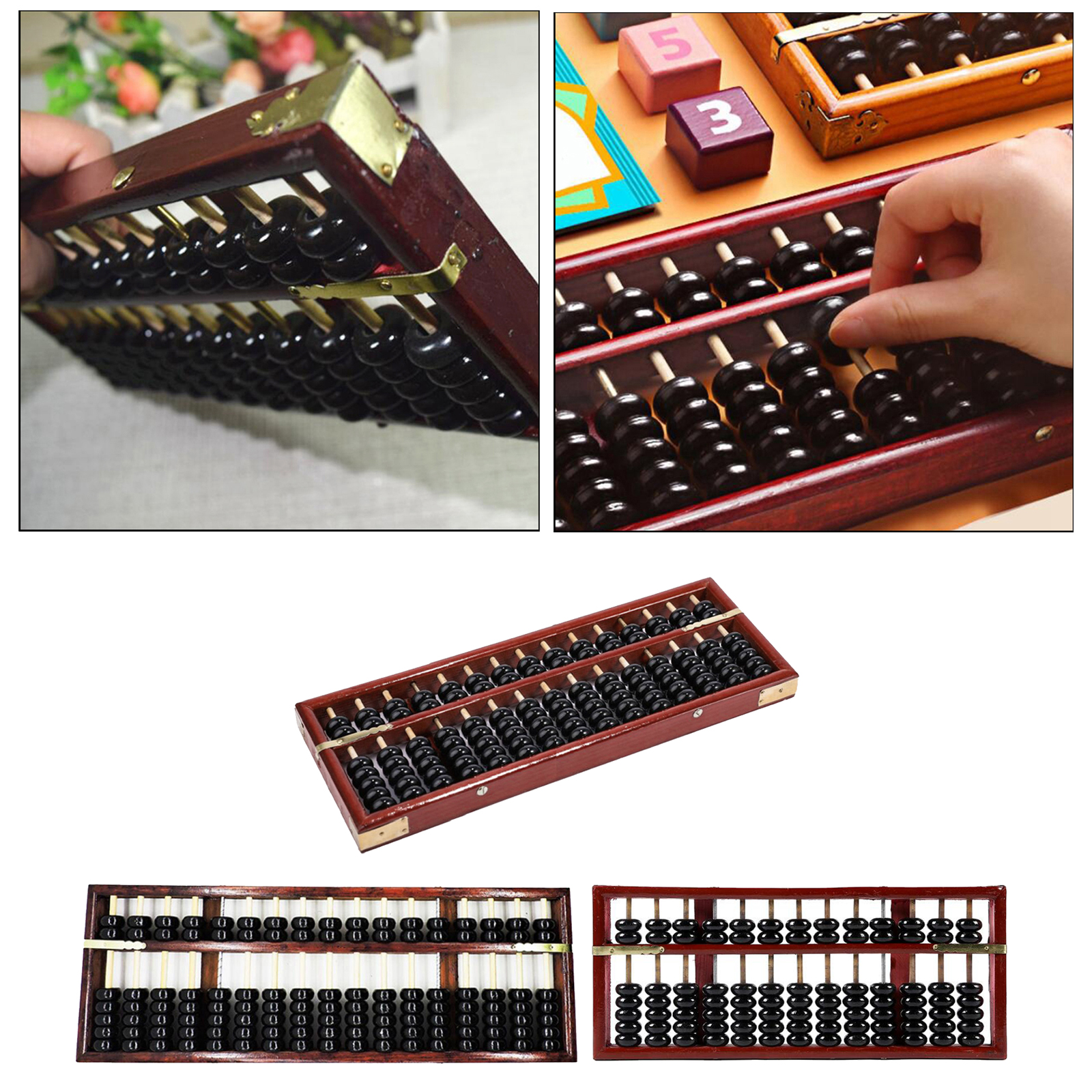 Chinese Abacus Vintage 13/15/17-Digit Abacus Mathematics Soroban Math Toys for Kids Calculation Tool for Children Arithmetic