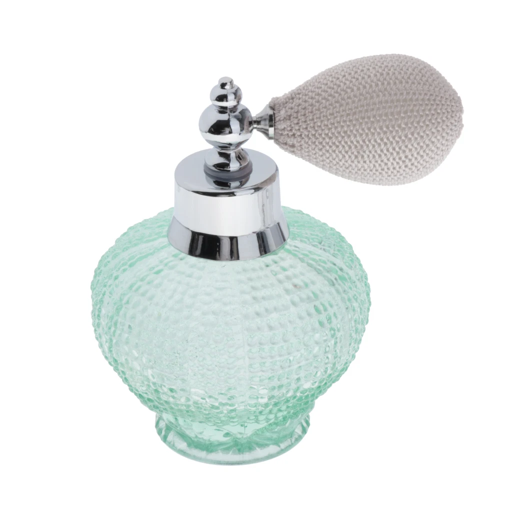 Vintage 100 ml Charming Clear Crystal Glass Empty Refillable Perfume Bottle with Spray  with Air Bag, 3 Colors Optional