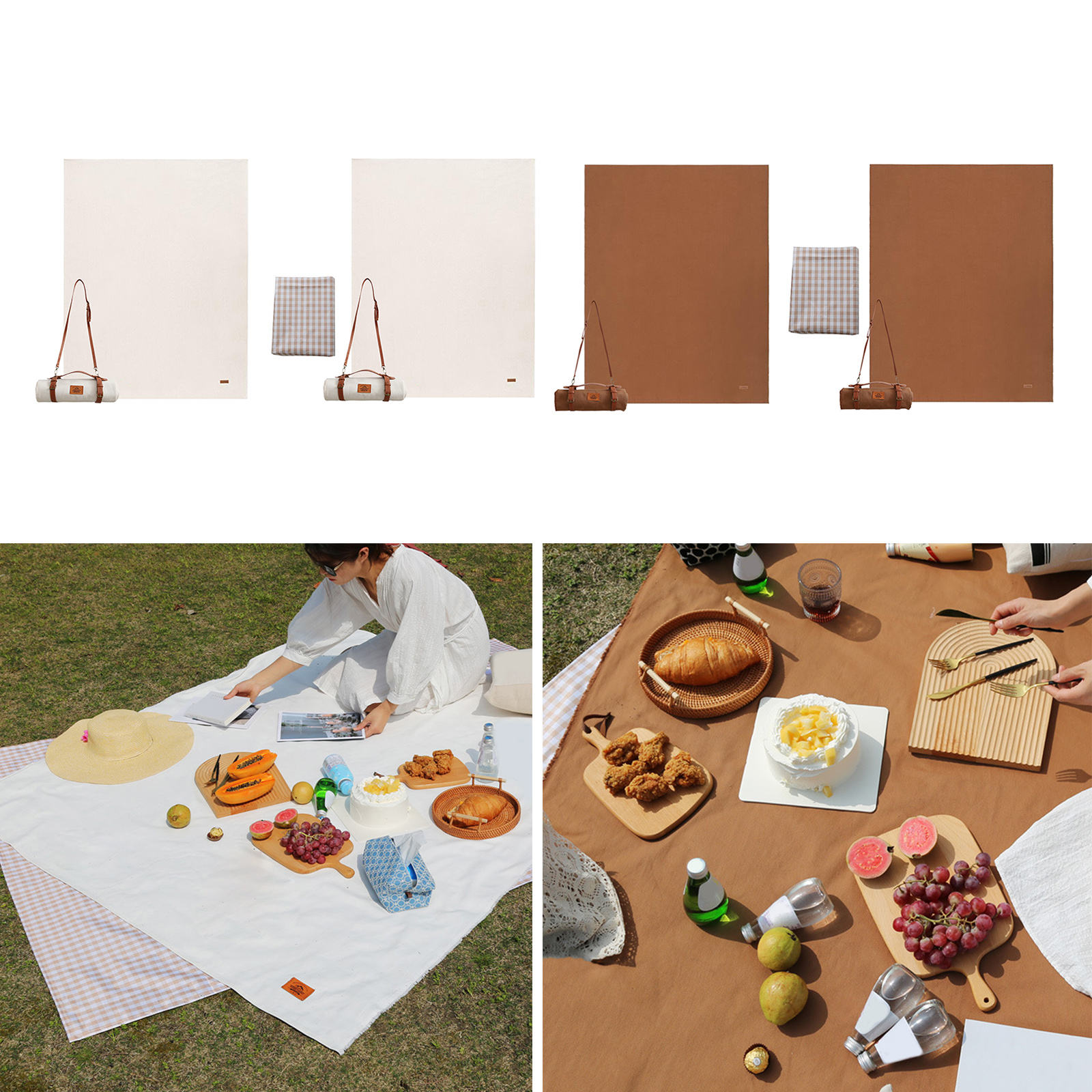 Picnic Blanket Portable Canvas Picnic Mat Ultralight Outdoor Camping Blanket Hiking Beach Blanket Mat Travel Mat
