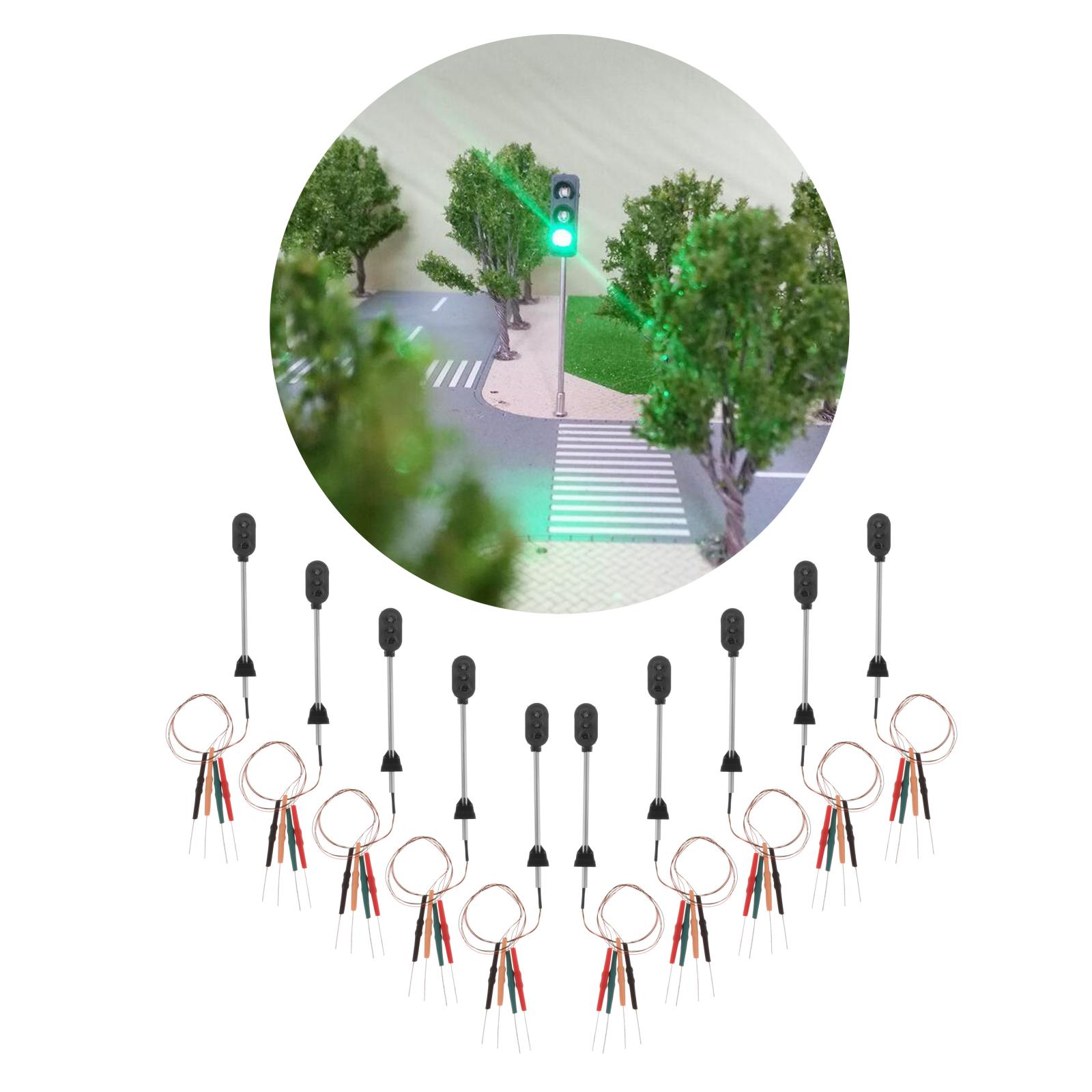 10x Model LED Traffic Light Railway Railroad 12V Signal Light Layout 1:100