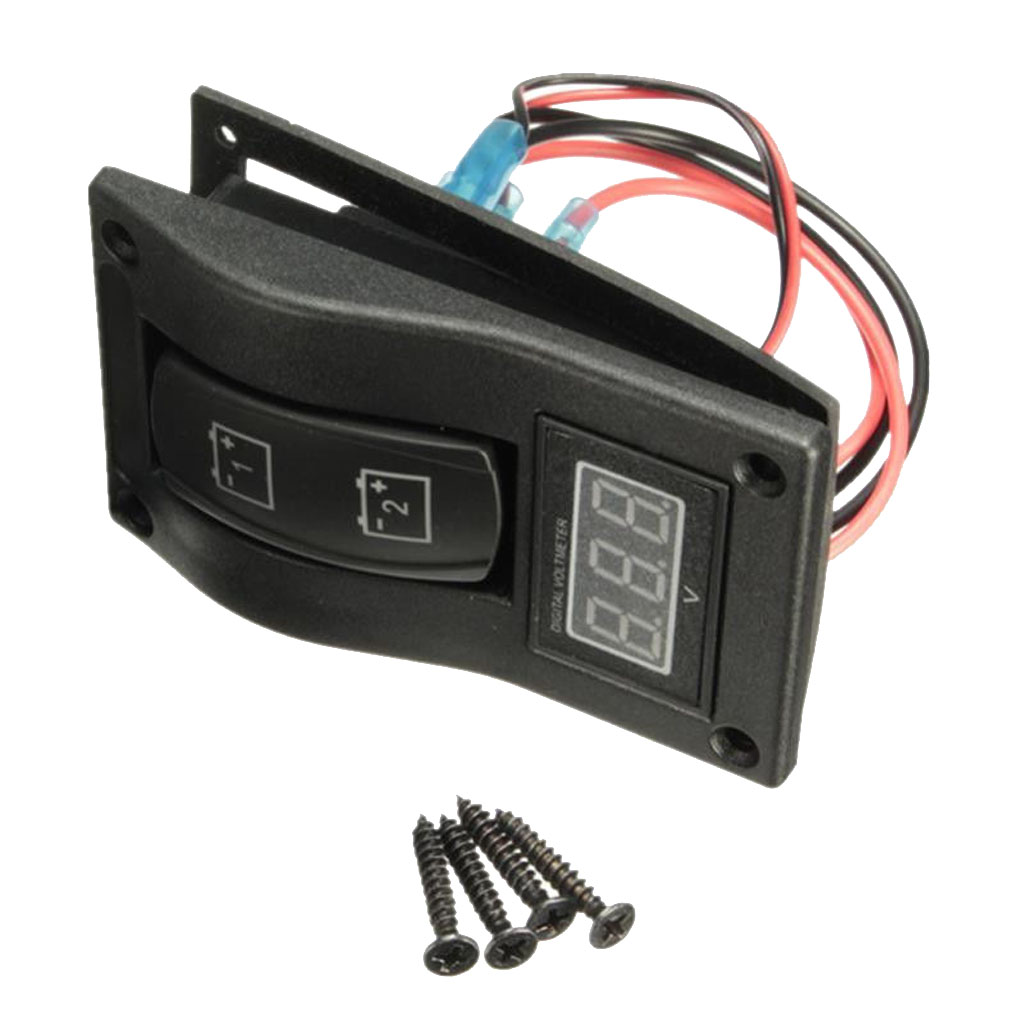 High Quality DC 12V Car Boat Dual Battery Test Panel Rocker Switch LED