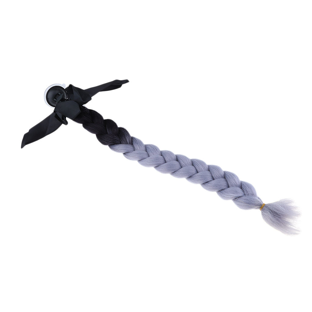 1pc 60cm/23.6'' Helmet Hair Braids Bike Helmet Pigtails Ponytail for Motorcycle