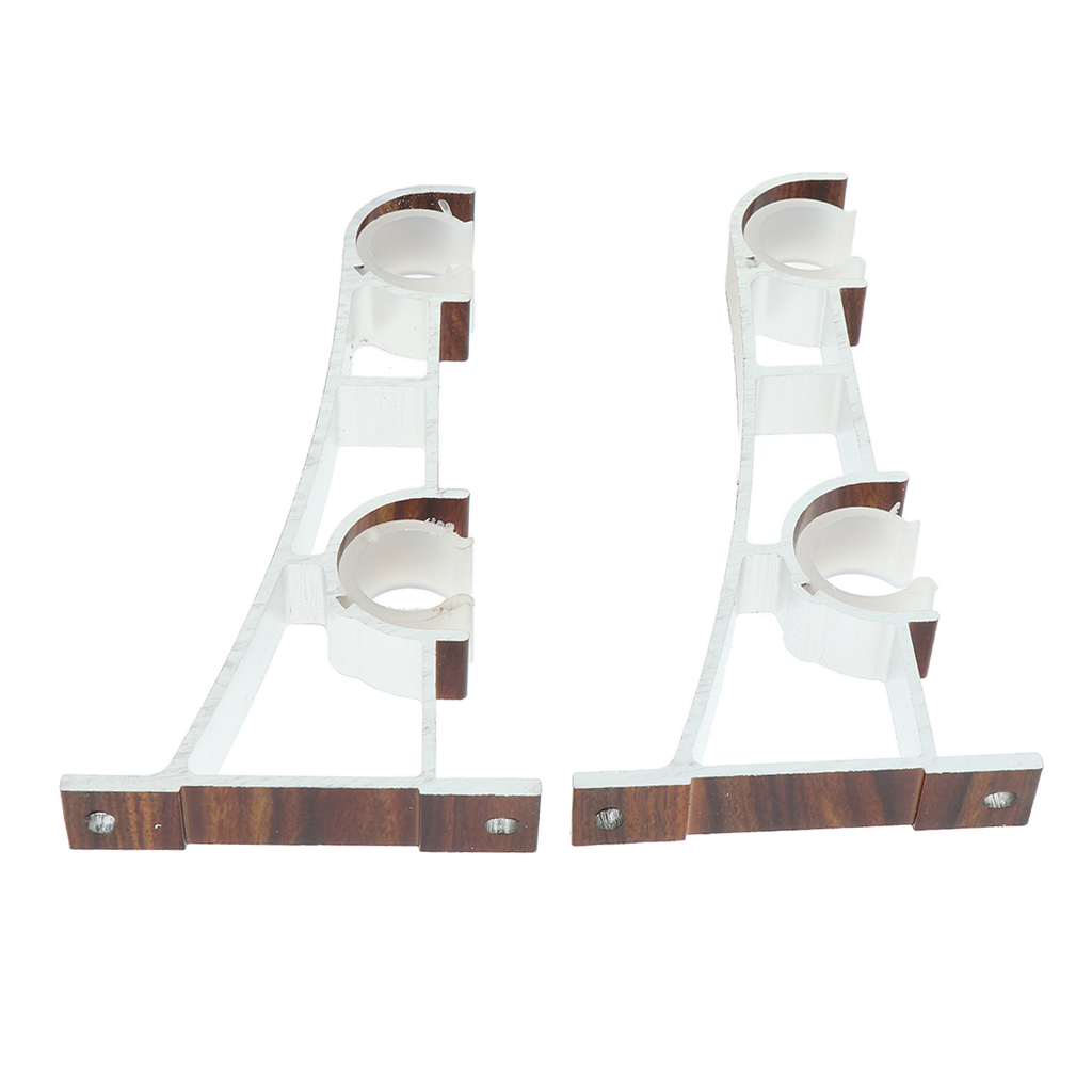 2 Pieces/ 1 Pair Aluminum Alloy Double Window Curtain Rod Bracket Holder Ceiling Mounted for Diameter 2.8cm Rod