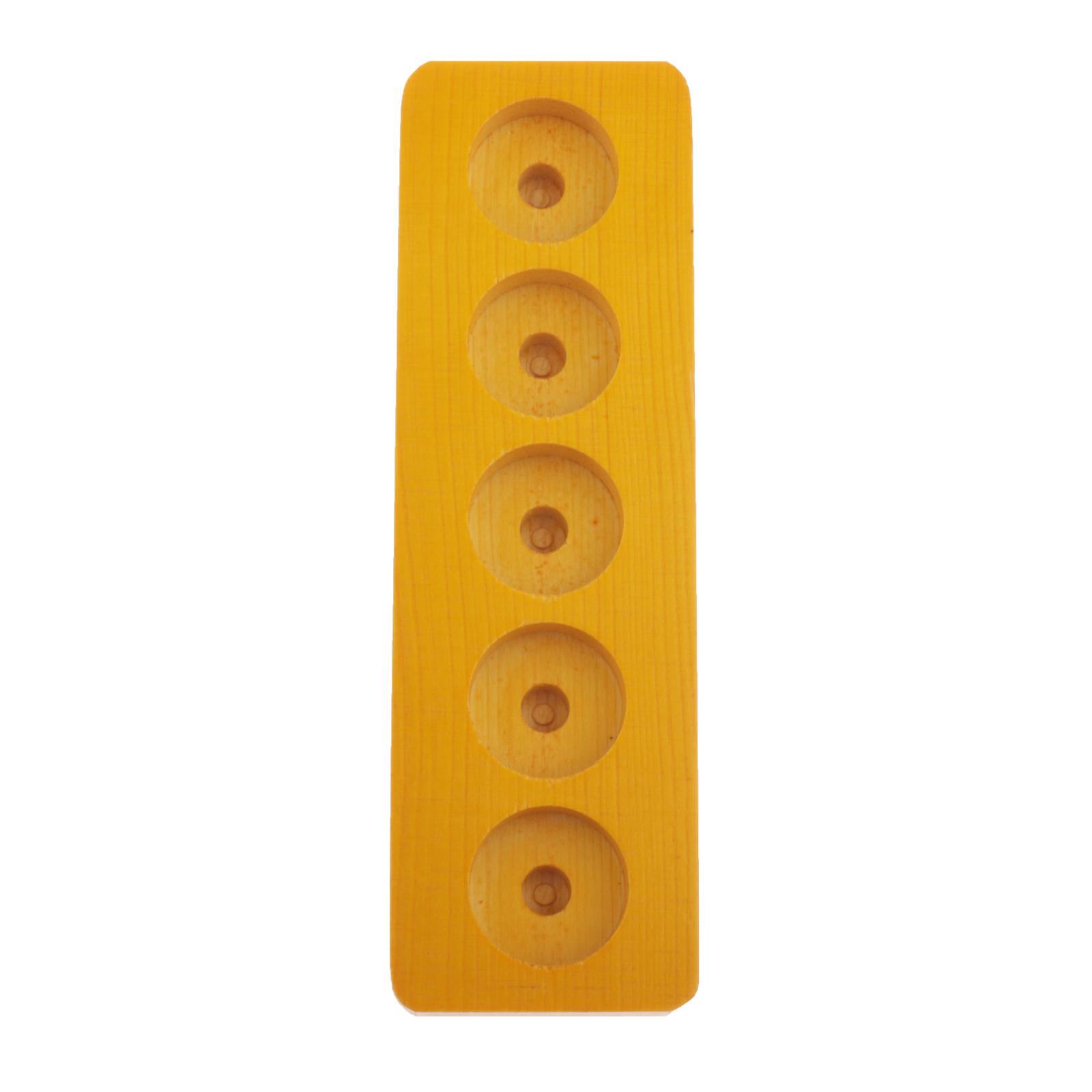 5 Slots Tray Wooden Essential Oil Display Holder Stand Container,Natural Hard Pine Wood,Compact Size