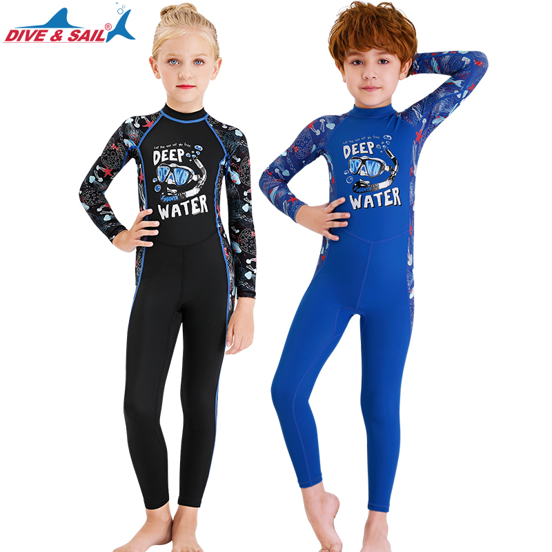 Kids Diving Suit Wetsuit One-Piece Underwater Jumpsuit UV Protect Youth Swimsuit Sportswear Accessories