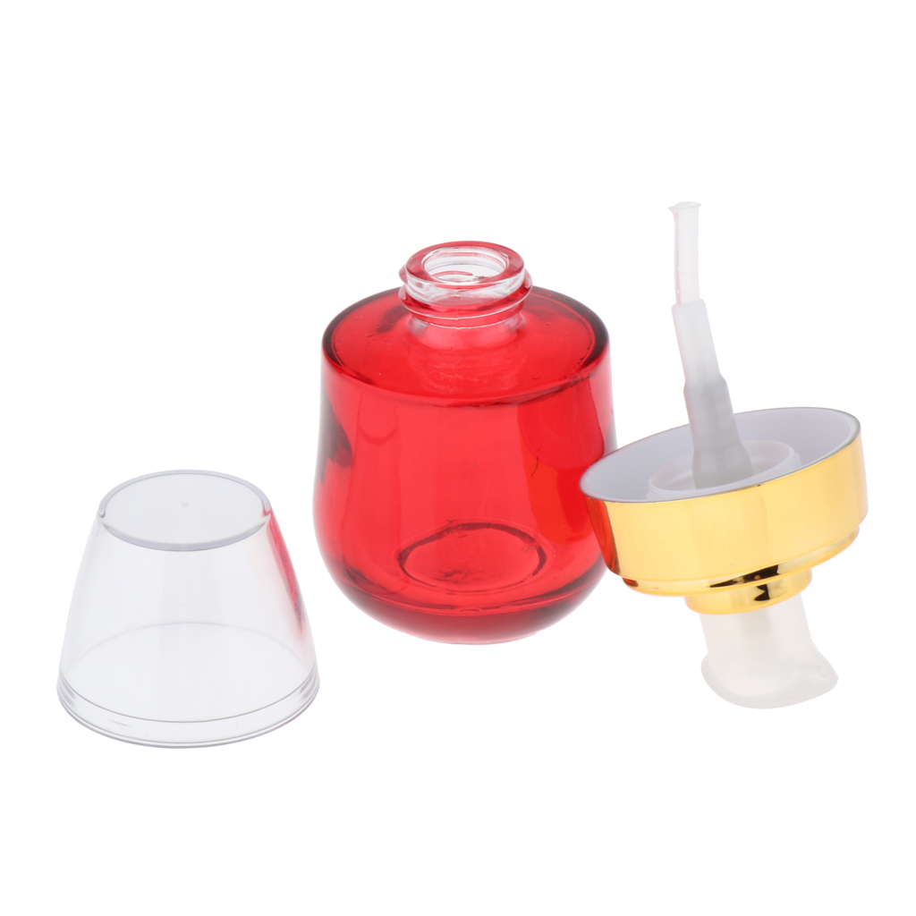 1 Piece 30ml Empty Red Airless Lotion Cream Serums Glass Pump Container Cosmetic Bottle Dispenser, Small Travel Size