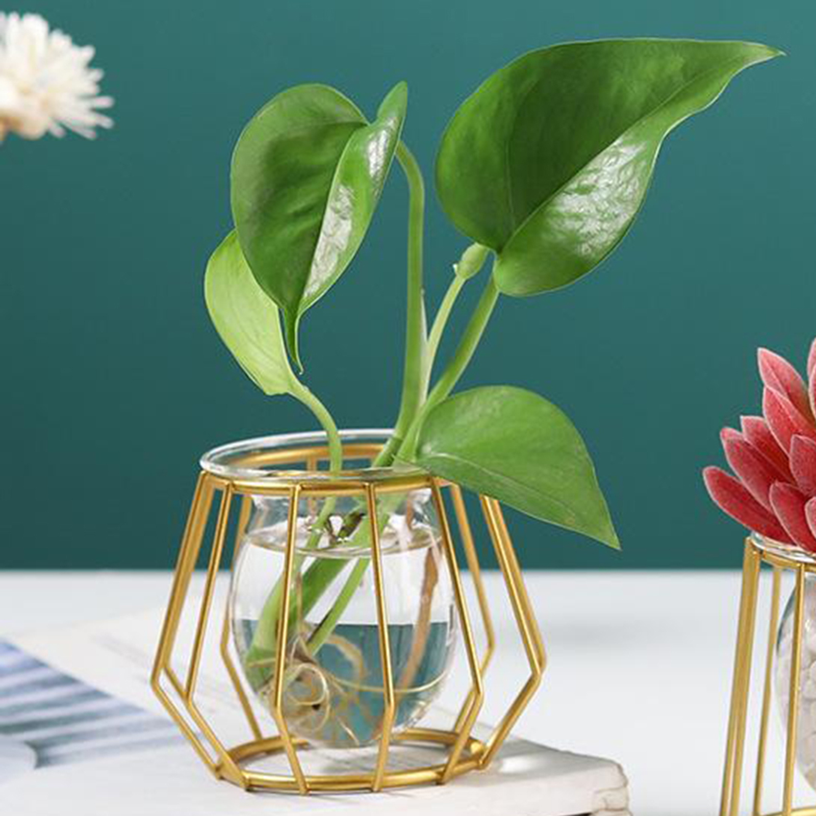 Scandinavian style vase iron art geometric flower pot, eyeball plant vase, plant