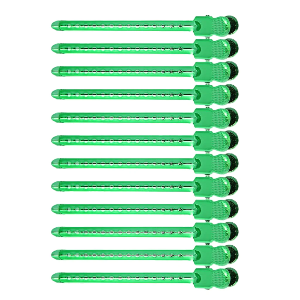 12X Green Non-slip Hairdressing Salon Sectioning Clamp Hair Clip Barrettes