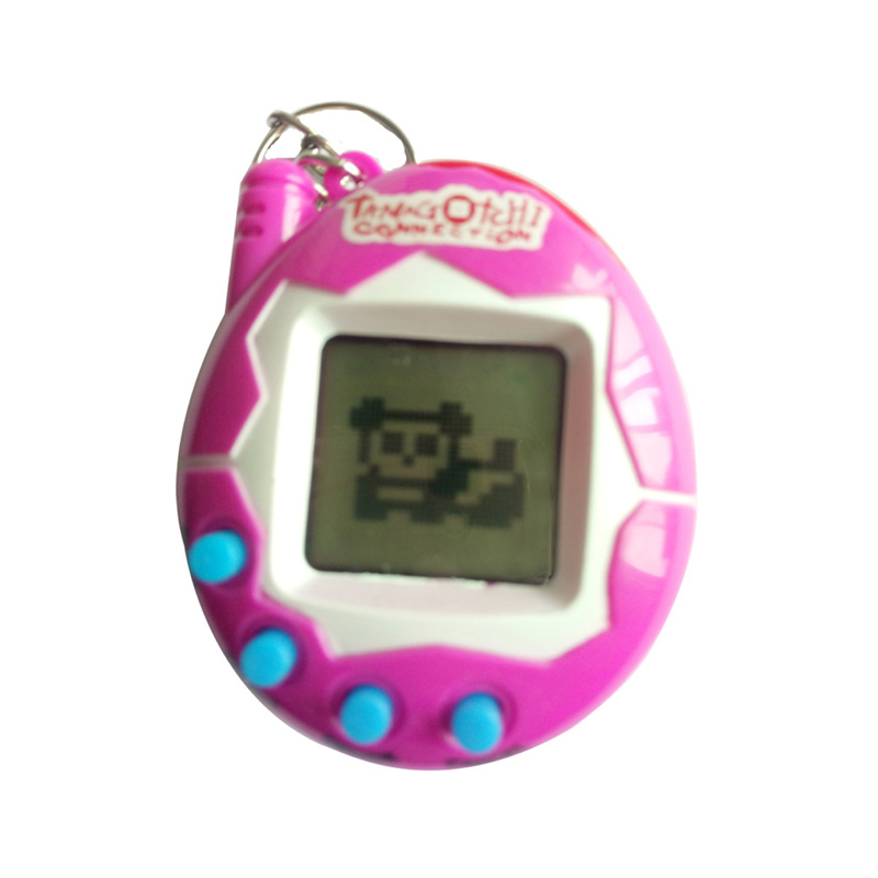 Electronic Digital Pet Game Machine, Handheld Virtual Pet Game with Keychain for Boys, Girls (Color Of The Button Is Random)