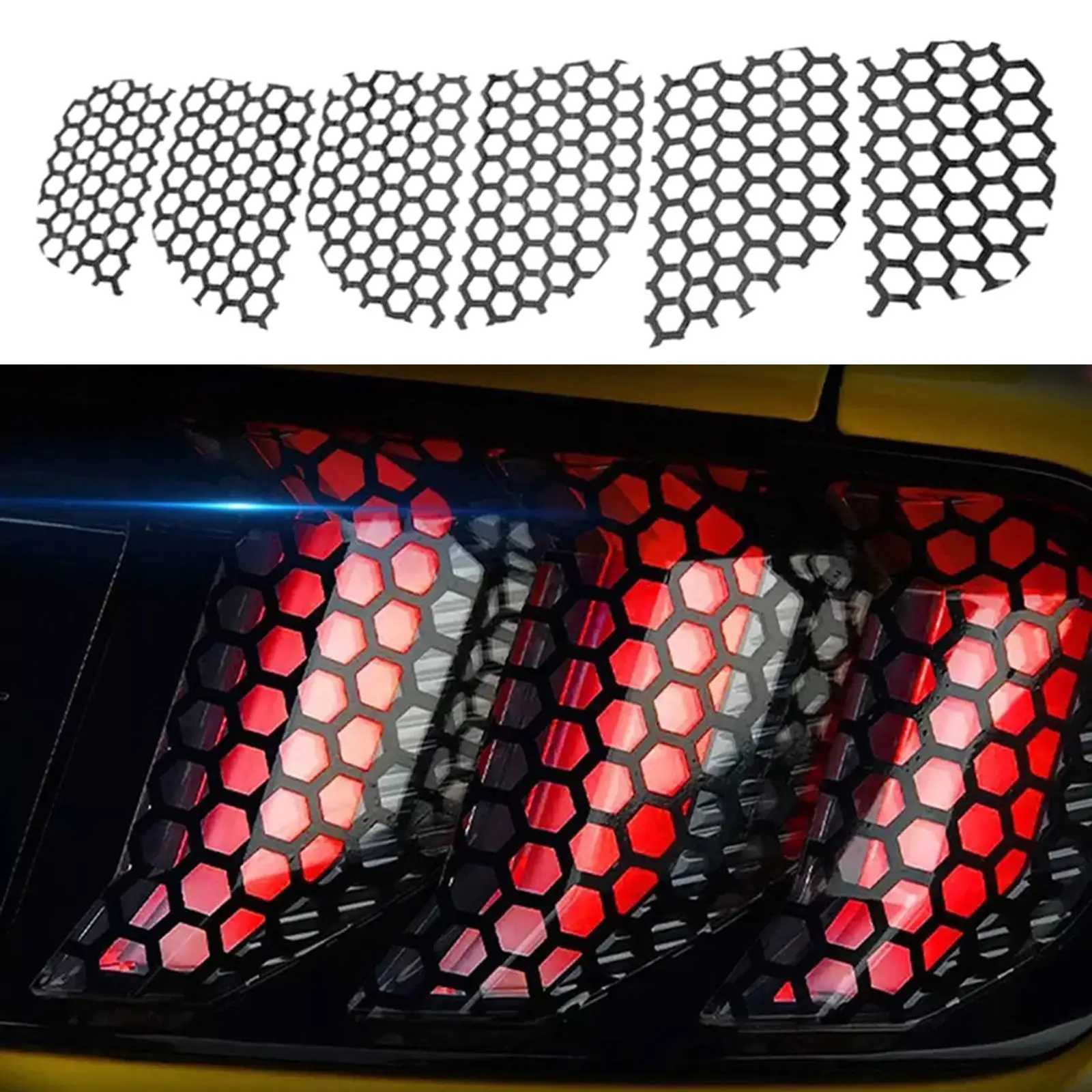 Honeycomb Sticker Taillight Decor Unil Rear Tail Light Cover for Car