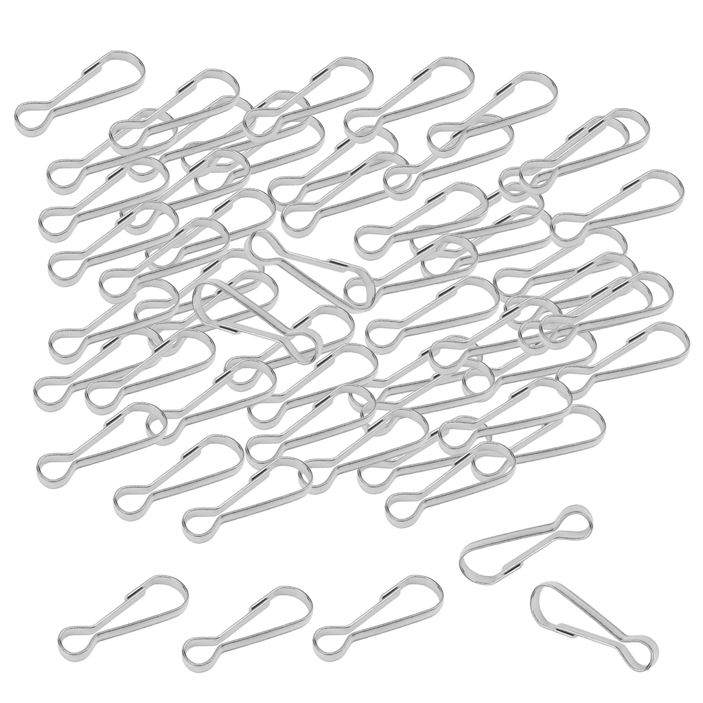100pcs Stainless Steel Carabiners Spring Snap Clasp Outdoor Hardware 16/20/28/32/40mm for Climbing Caving Hiking Fishing Acces