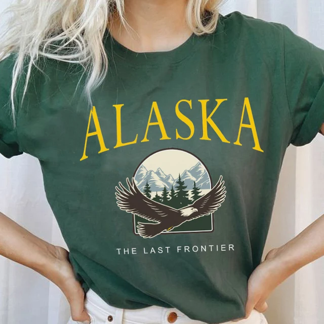 Alaska Eagle Nature Travel T Shirt Cotton Loose O Neck Vintage Tee Shirt  Fashion Woman Tshirts Female Cute Aesthetic Graphic Top - T-shirts -  AliExpress