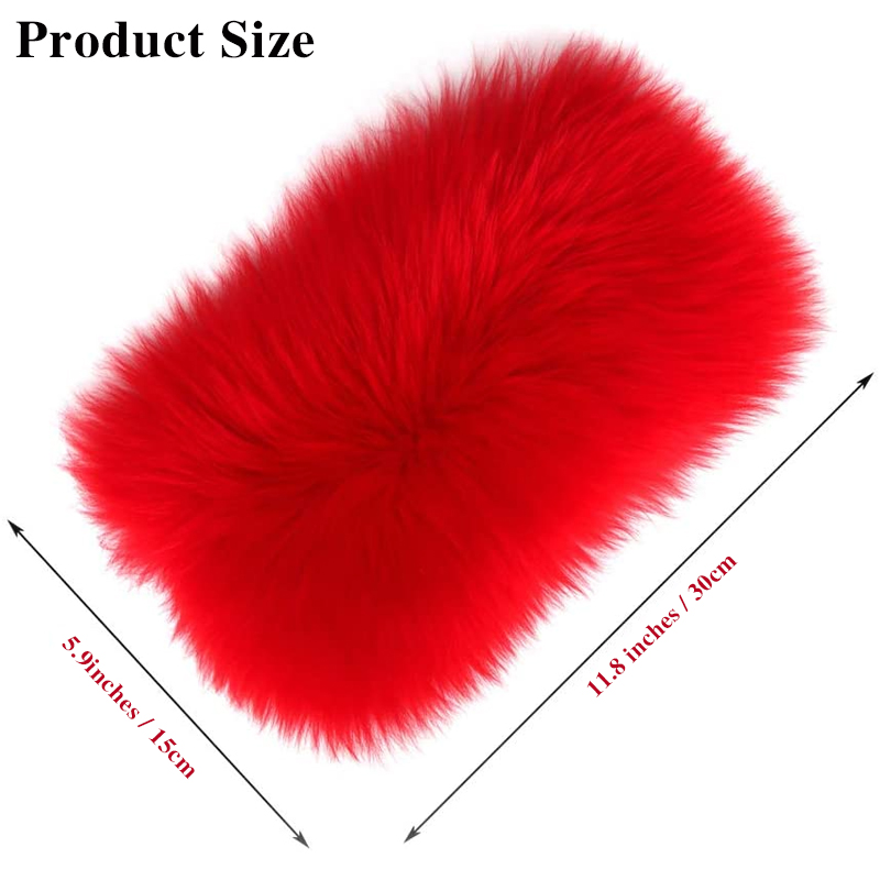 Car Plush Armrest Cover Faux Fur Auto Center Arm Rest Console Pad Wool Cushion Protector Universal for SUV/Truck/Car