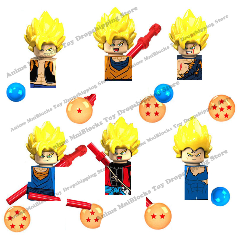 XP021-026 Single Sale Dragon Ball Z Building Blocks mini Anime Goku Action toy Figure Assemble bricks toys for children gifts