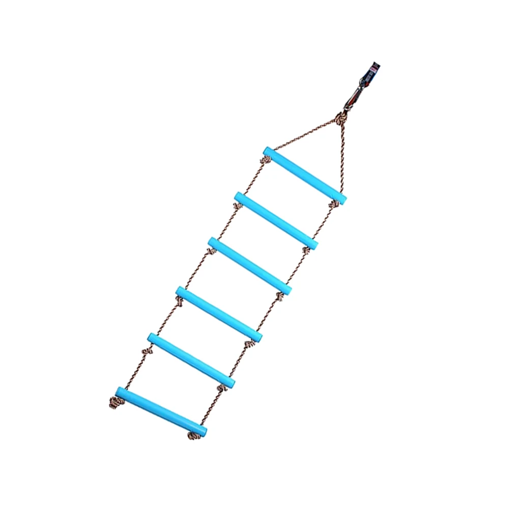 Kids Indoor and Outdoor Playhouse 2M 6 Rungs Rope Climbing Ladder Backyard Tree House Toy Blue