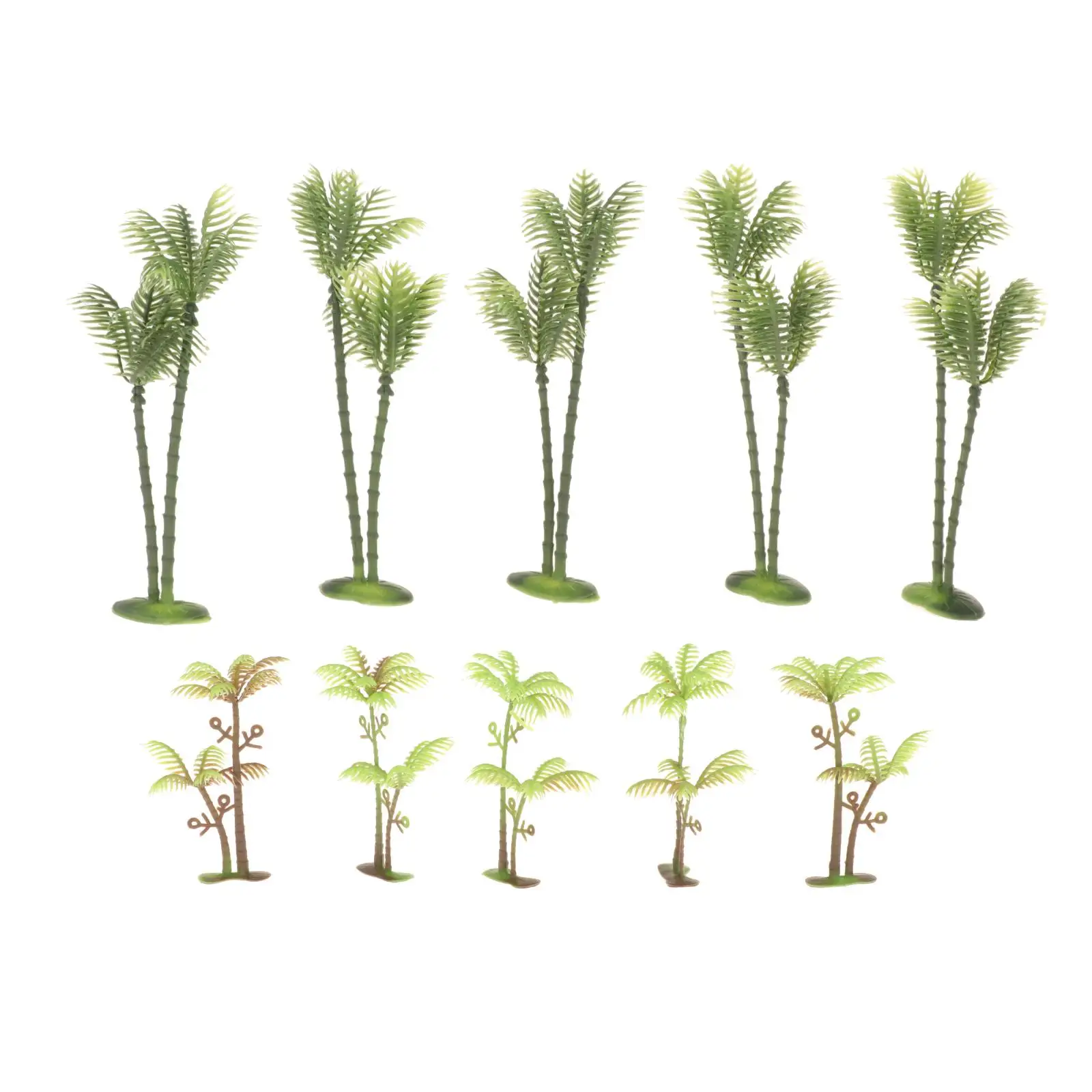 10x Coconut Trees Railway Train Garden Architecture Landscape Model 1/75 1/150 Scenery Trees Diorama Decor OO N Scale Green