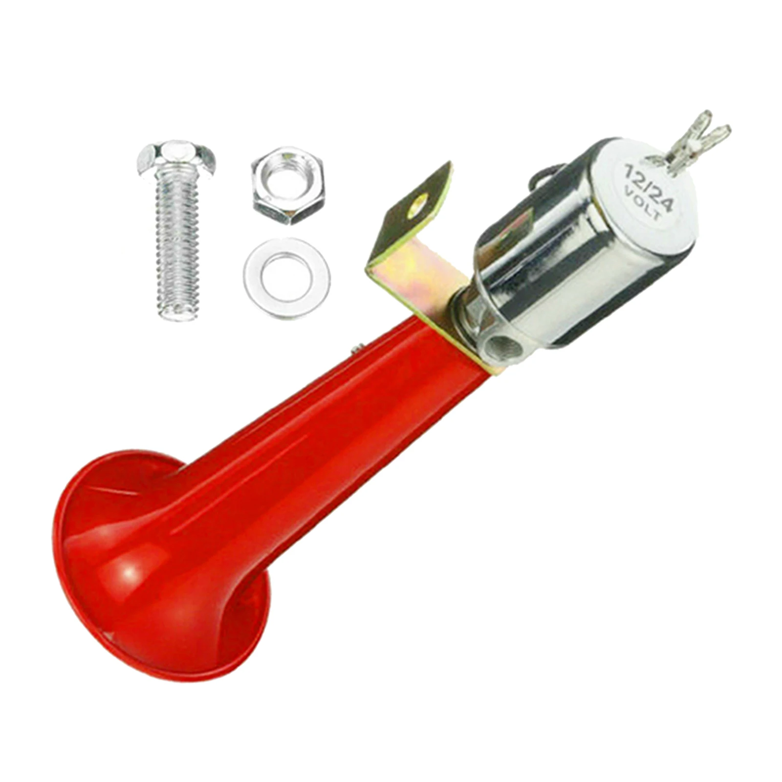 Super Loud 12/24V 180db Air Horn 10 Inches Single Trumpet Truck Air Horn for Any 12V / 24 V Vehicles Lorrys Trains Cars