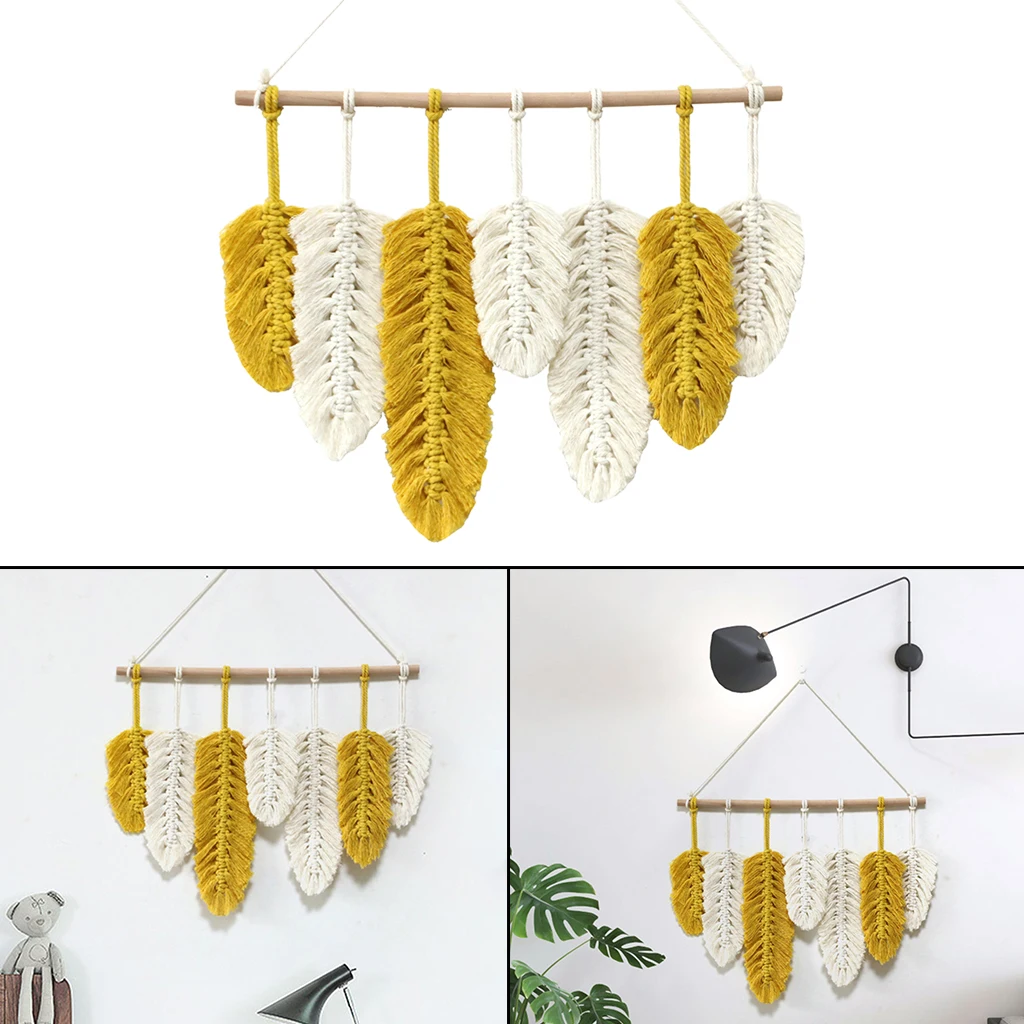 Boho Hand-woven Tapestry Soft Macrame Leaf For Wall Decor Hanging Apartment Homestay