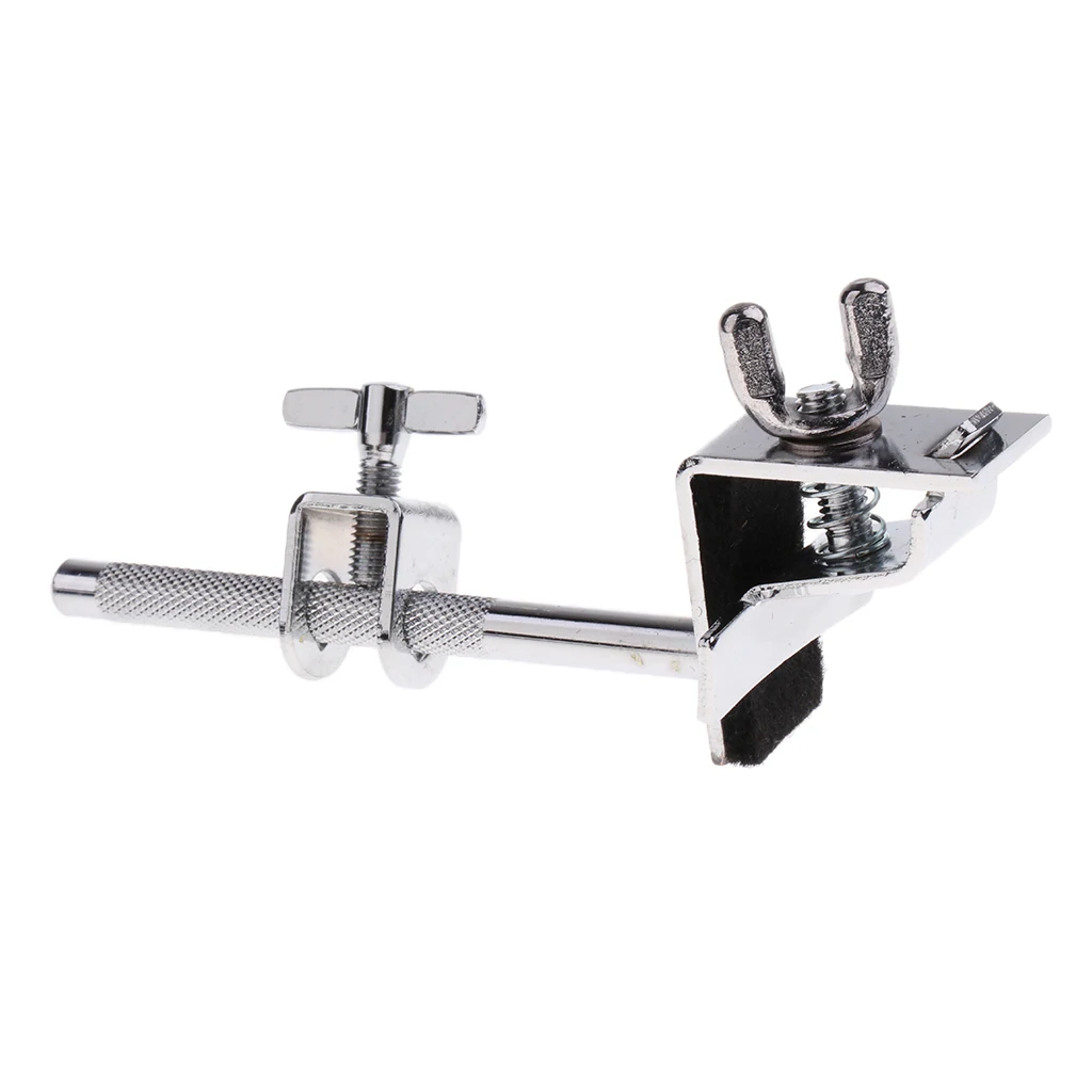 Metal Bass Drum Hoop Mounted Cowbell Holder Clamp for Drummer Drum Hardware Adjust a Cowbell Up or Down