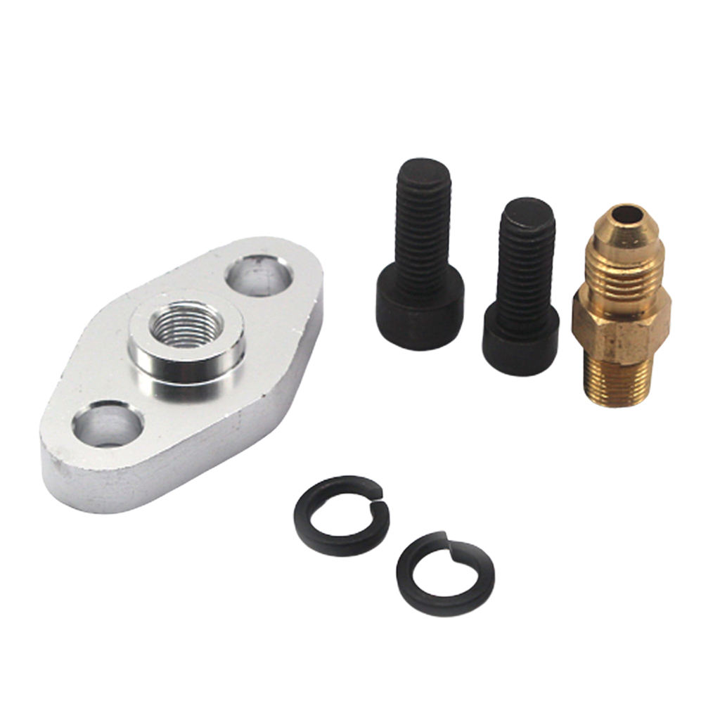 38mm 4AN Turbo Oil Feed Inlet Fitting Flange For T3 T4 T35 T04 Turbocharger