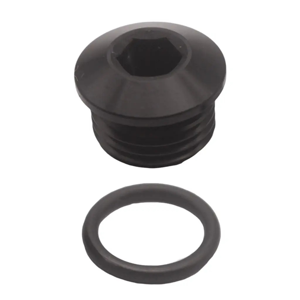 8-AN ORB Hex Socket Plug Adapter with O-Ring Black (Alloy Aluminum)