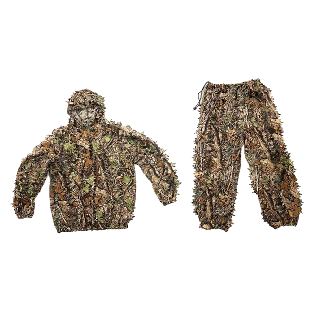 Outdoor Camo Suits Ghillie Suits 3D Leaves Woodland Camouflage Clothing Army