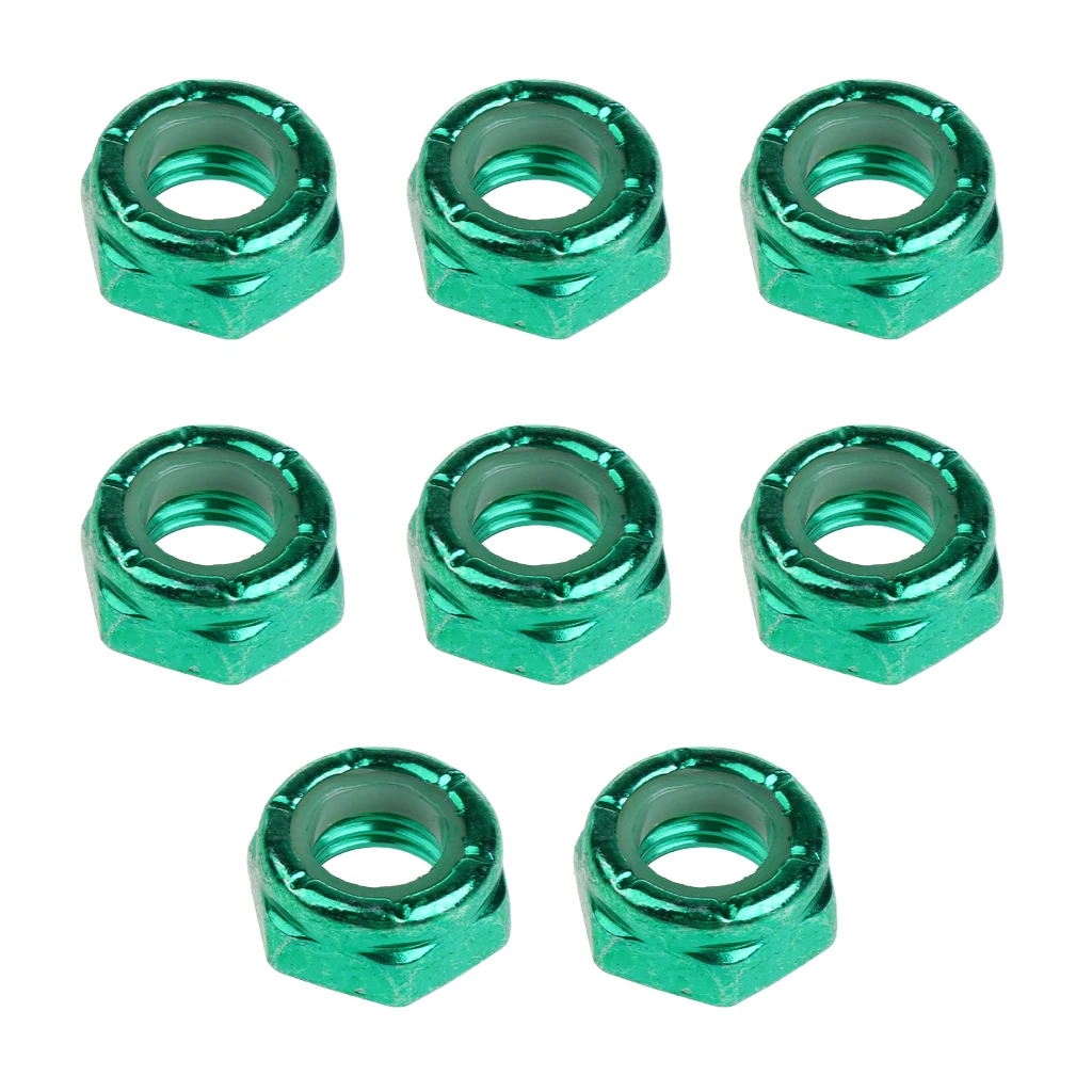 8pcs Skateboard Truck Wheel Axle Screw Nuts Longboard Hardware Accessories for Men Women Outdoor Skateboarding