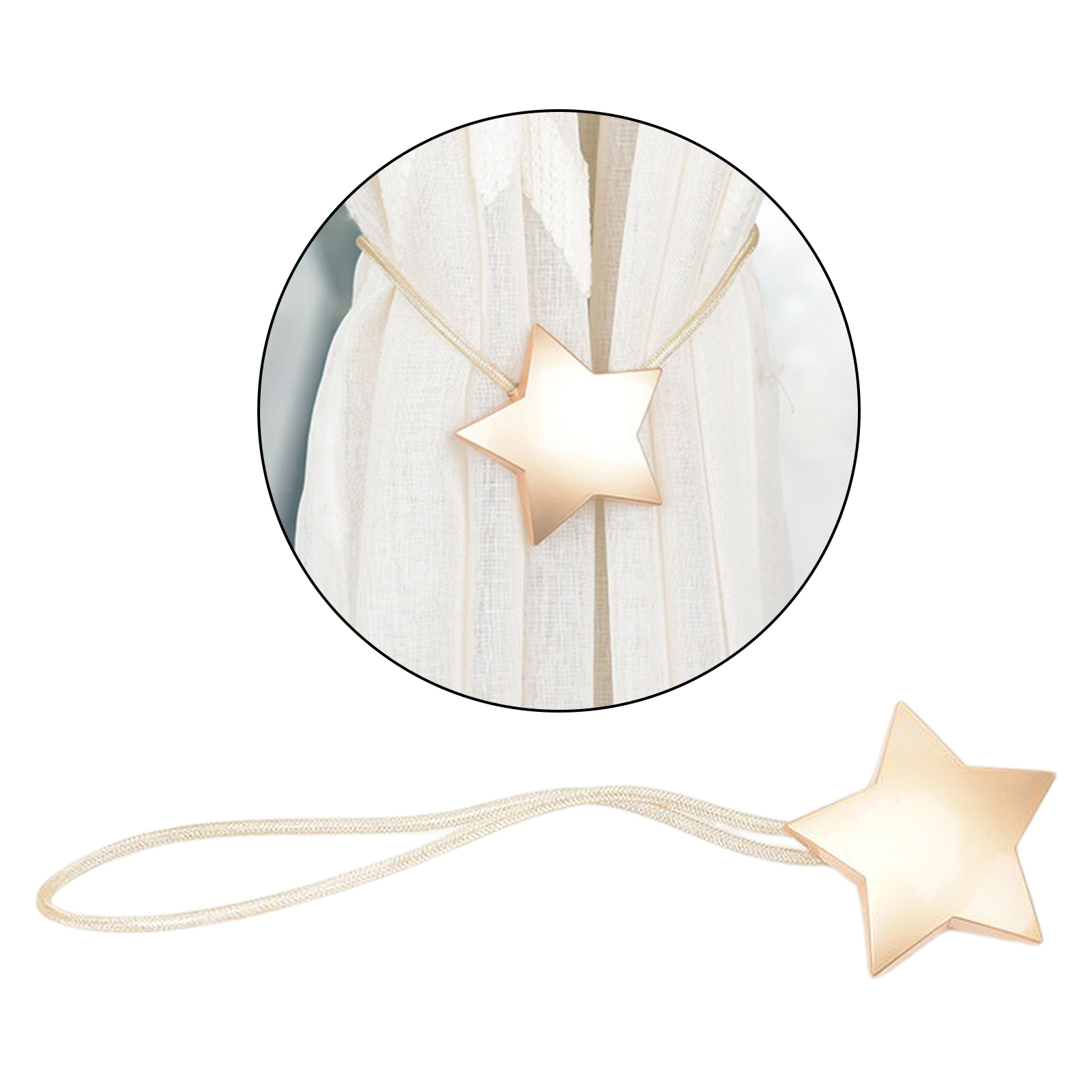 Metal Magnetic Curtain Tie Backs Clips Pentagram Buckle Holder