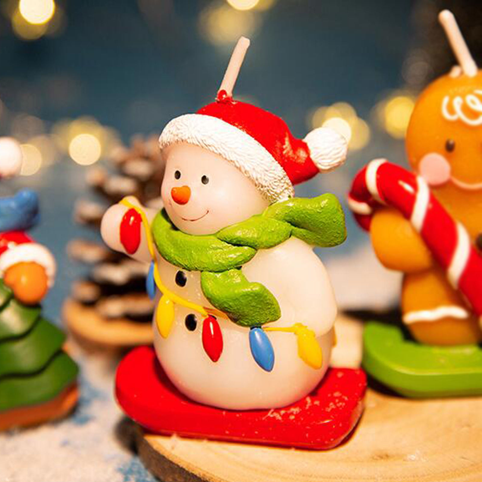Realistic Xmas Candle Decoration Candle Living Room Multi-Shape Wax Office Unscented Decorative Tea Candle Christmas Eve Gifts