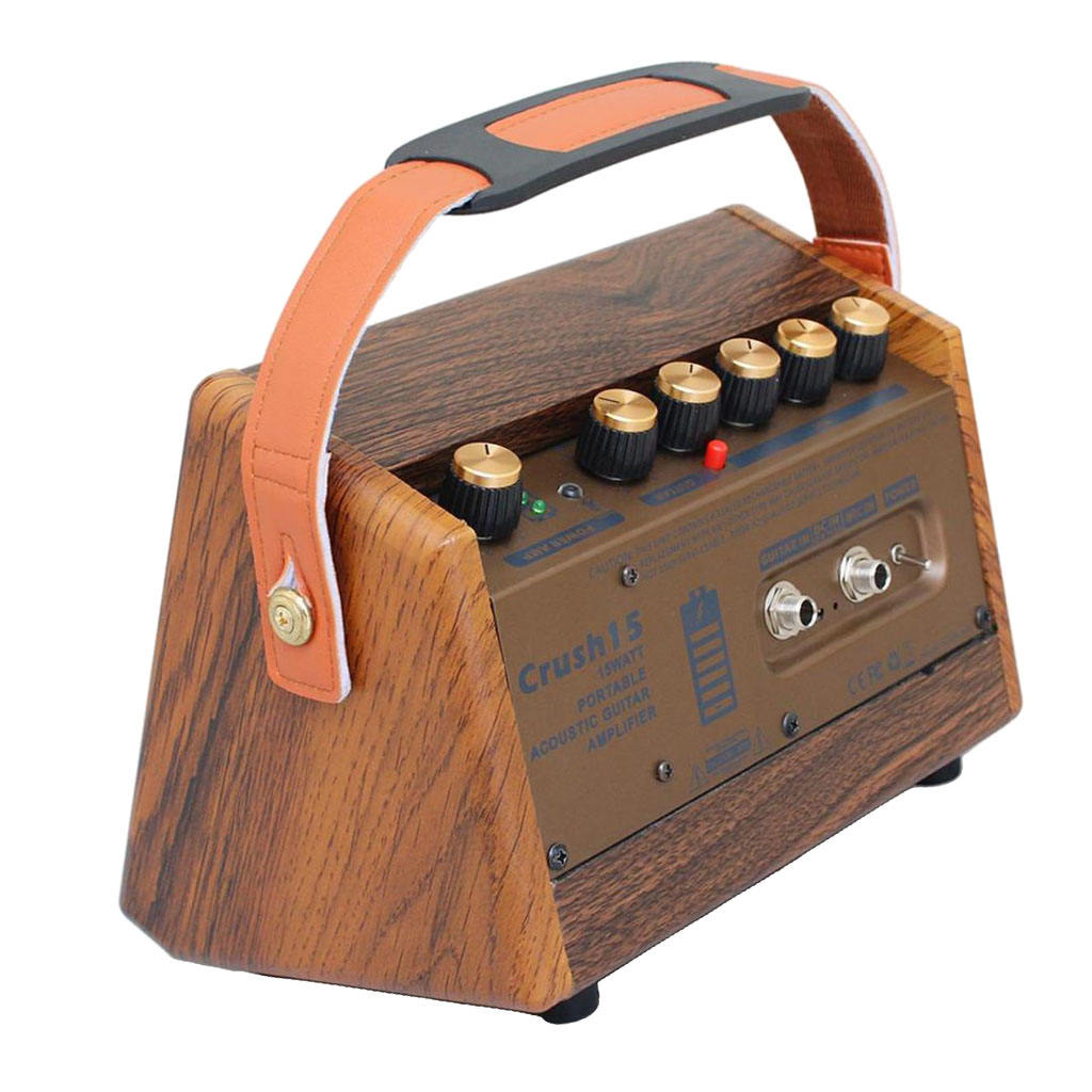 Portable 15 Watt Electric Guitar Amplifier Amp BT Speaker and Mic Interface