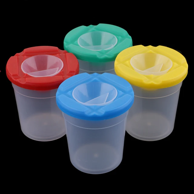 NON SPILL CRAFT WATER POTS & LIDS FOR PAINTING & PALETTE POT
