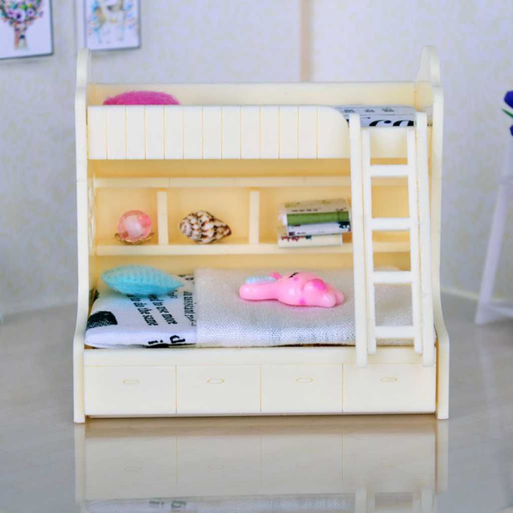 Lovely Doll House Furnishings Bunk Bed, Dollhouse Bedroom Supplies Assembly