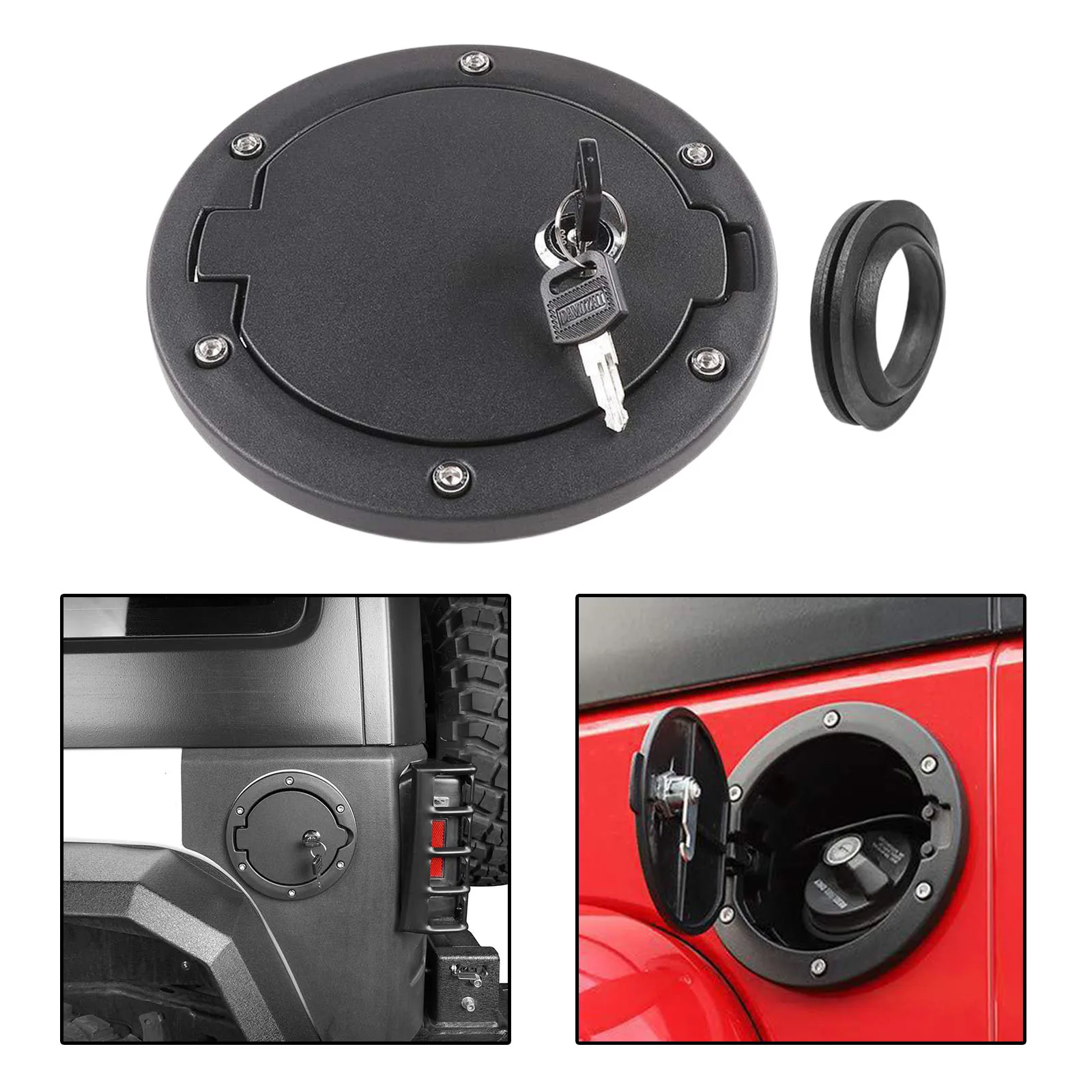 for Jeep Wrangler JK Car Fuel Filler Door Gas Tank Cover Replacement Part Auto Accessory