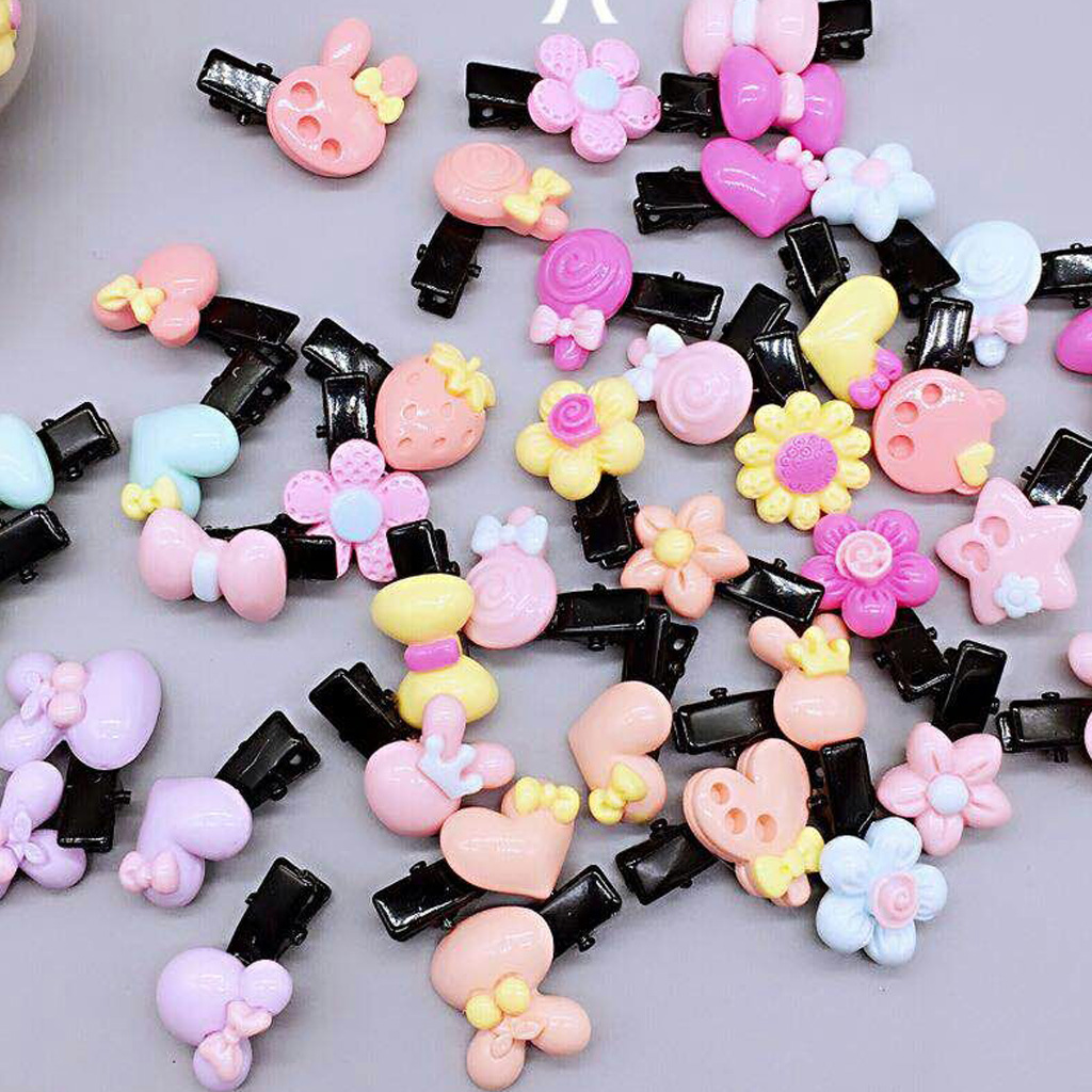 50x Black Metal Single Prong Alligator Hair Clip Blank Hair Accessories 24mm