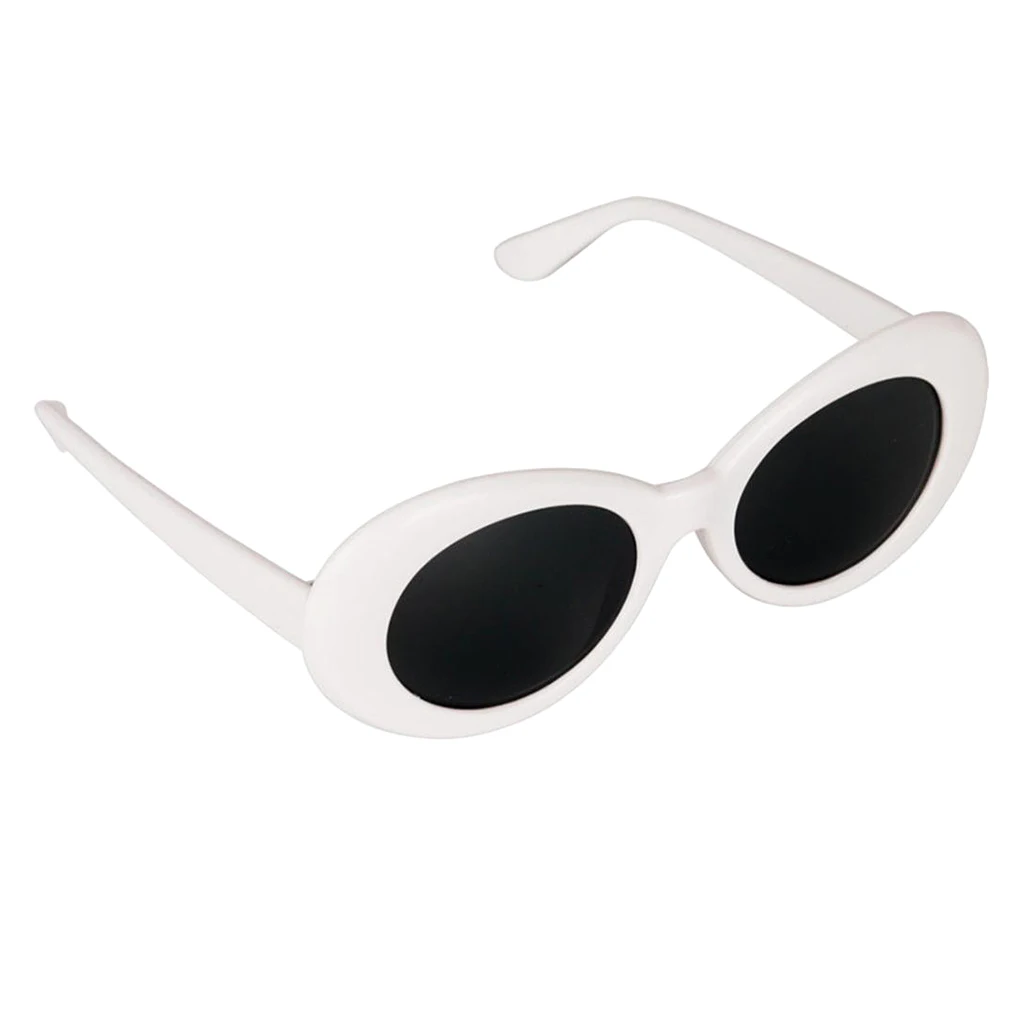 New Design Fashion Retro Clout Goggles Women Glasses Oval Bold Mod Thick Framed Sunglasses White For Outdoor