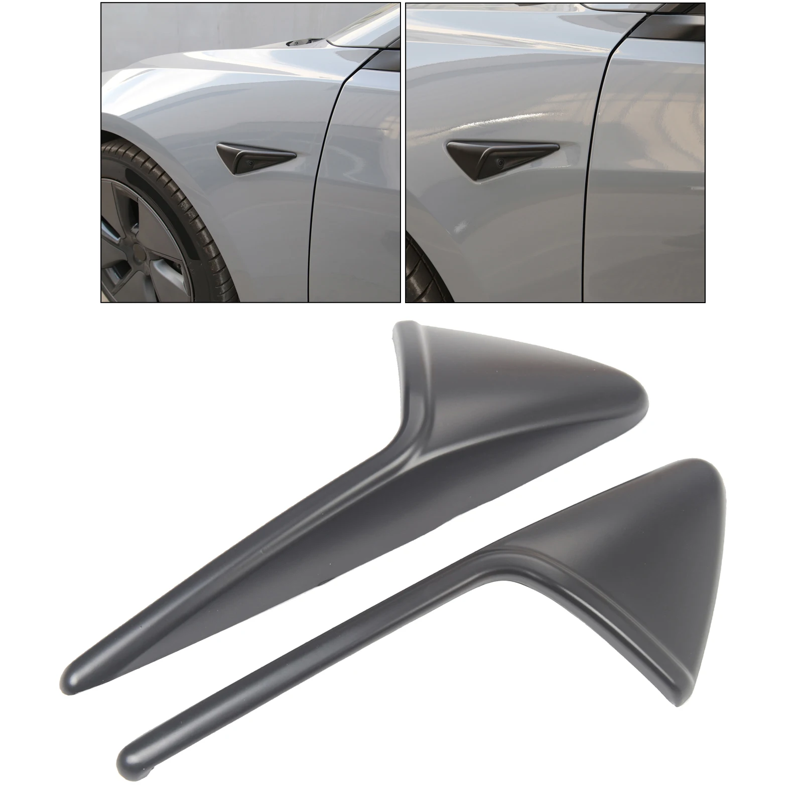 1 Pair Side Camera Protection Cover Fit for Tesla Model 3 2021 Ornaments ABS Car Accessories